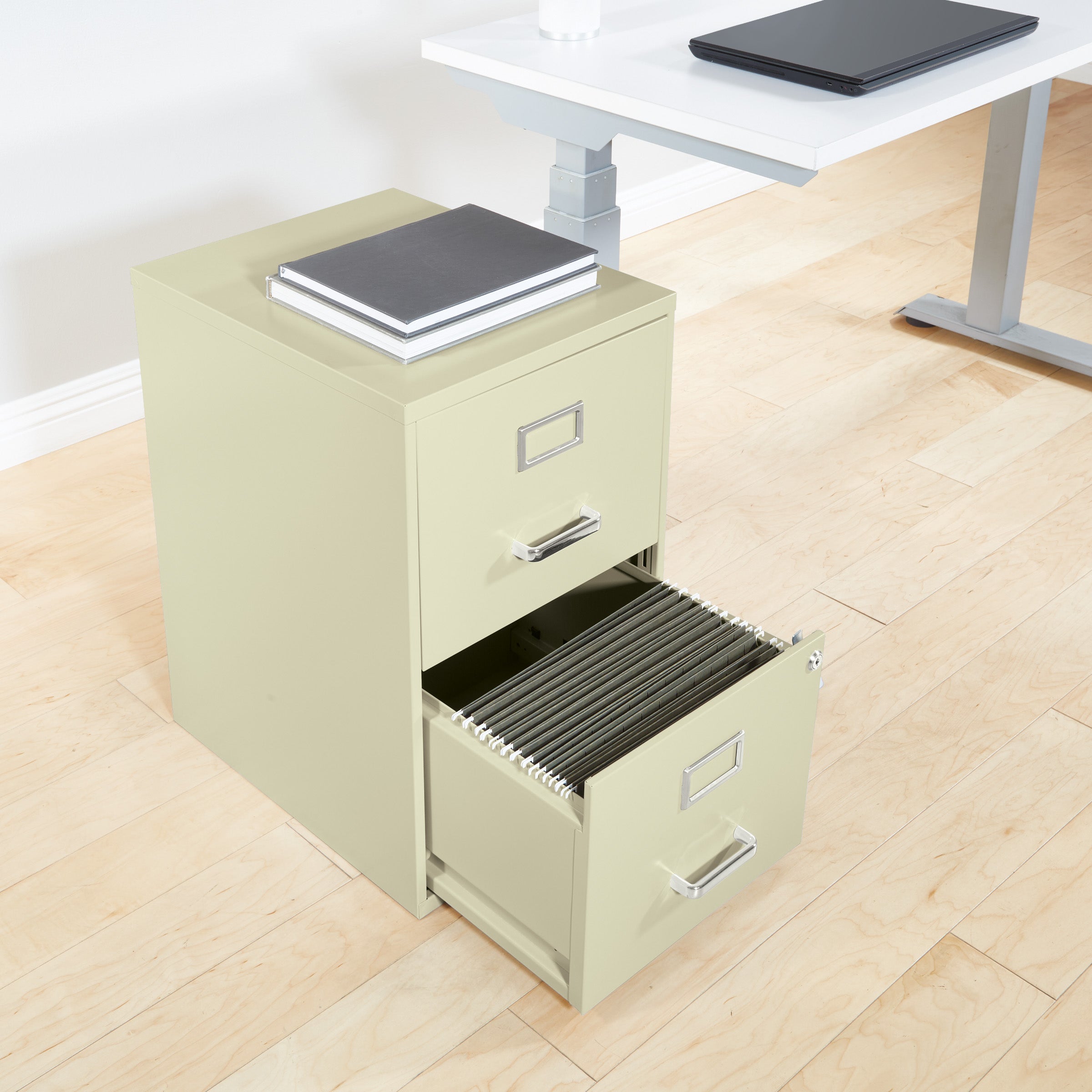 Metal File Cabinet - Tan
