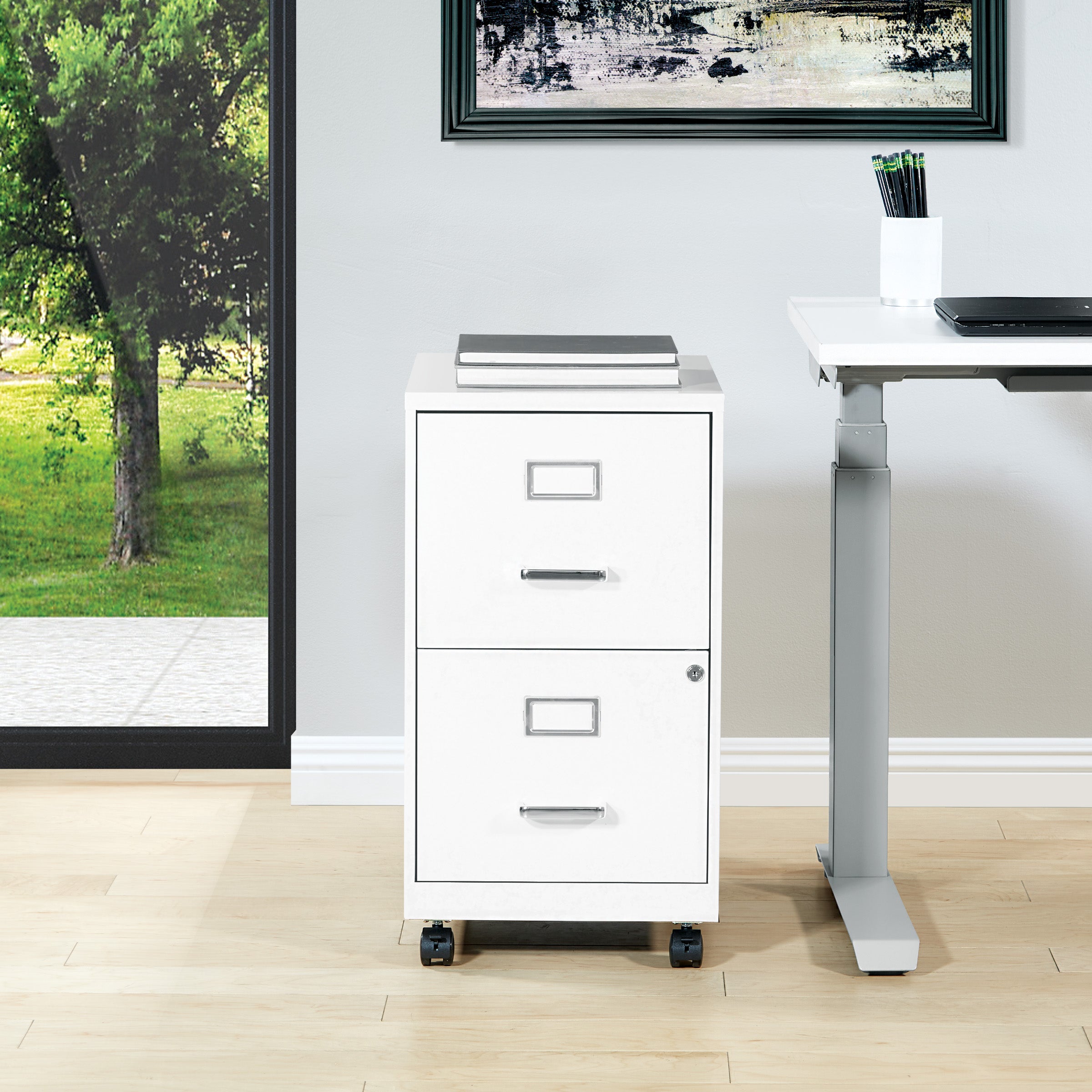 Metal File Cabinet - White