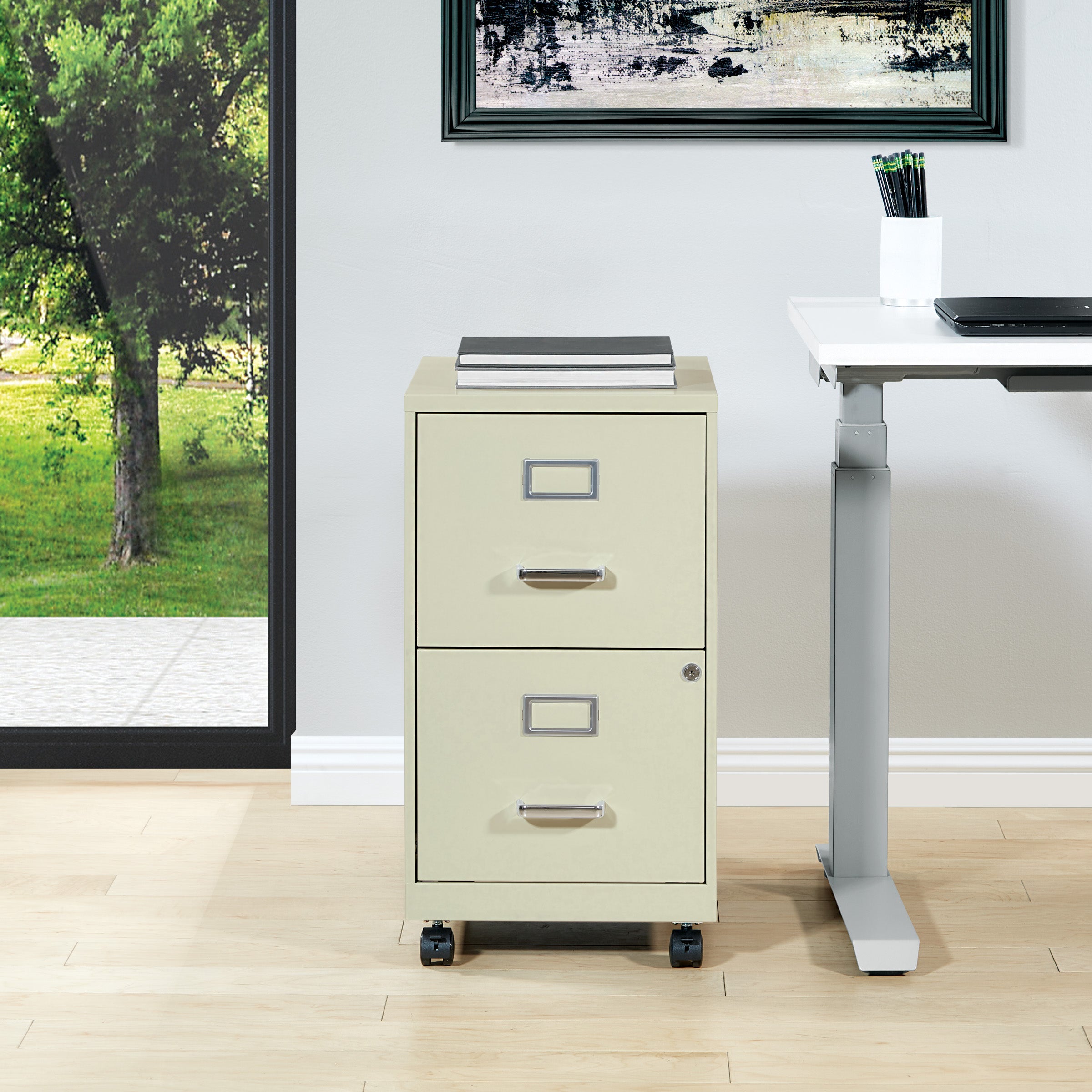 Metal File Cabinet - Tan