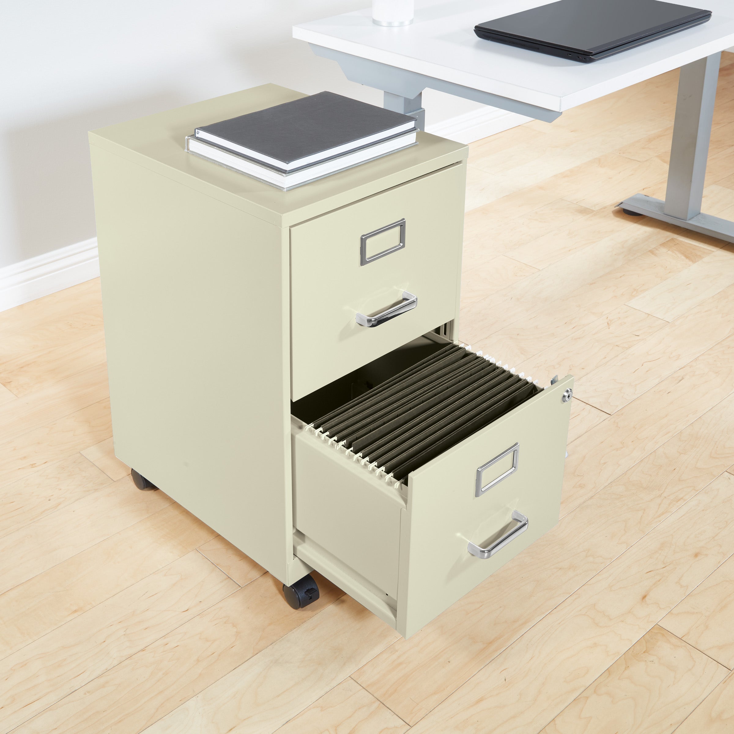 Metal File Cabinet - Tan