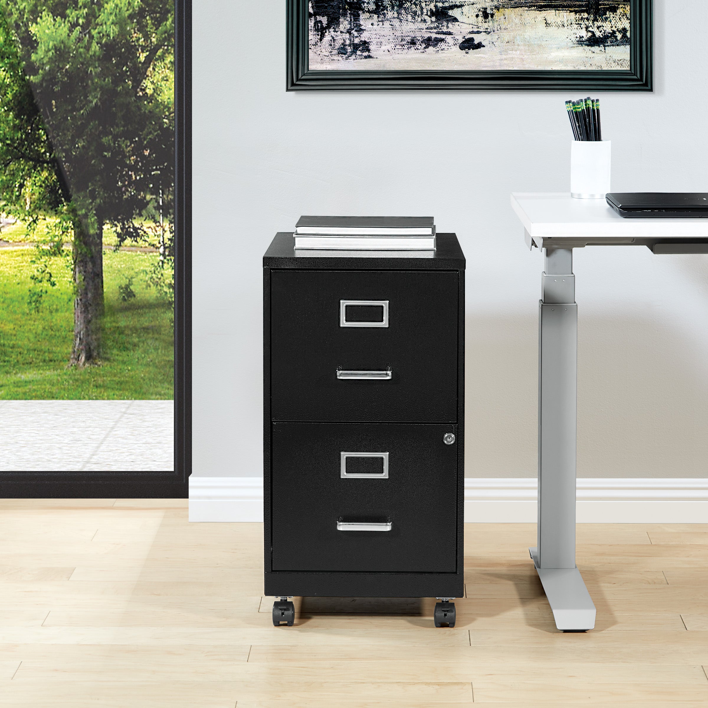 Metal File Cabinet - Black