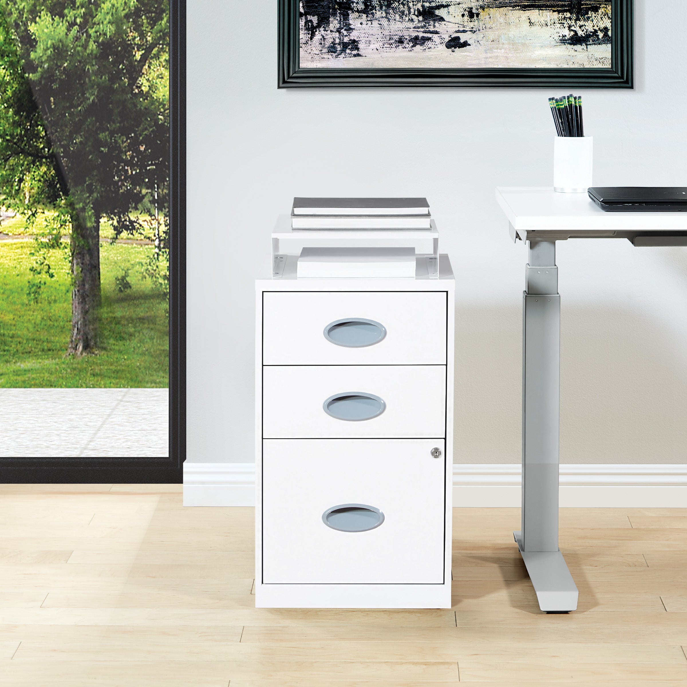 Metal File Cabinet - White