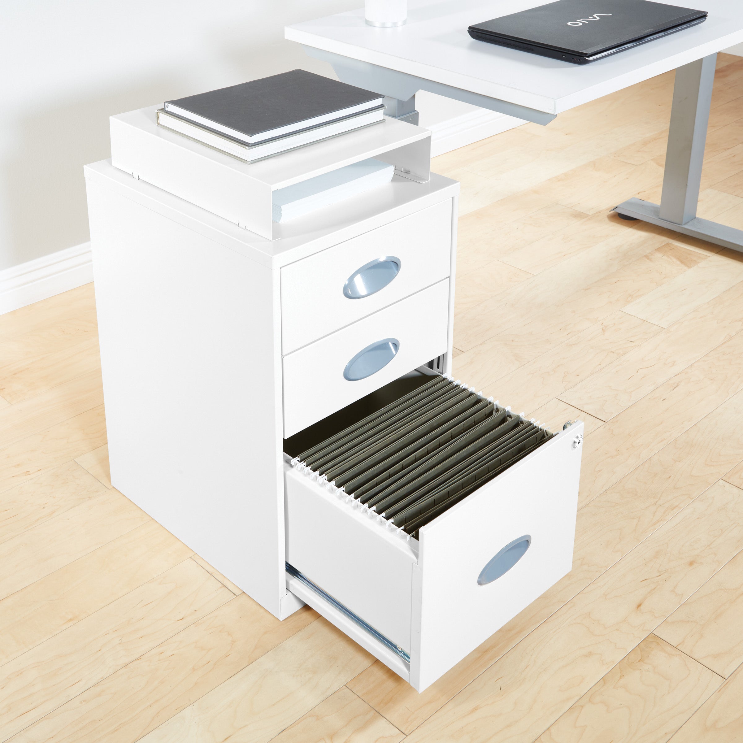 Metal File Cabinet - White