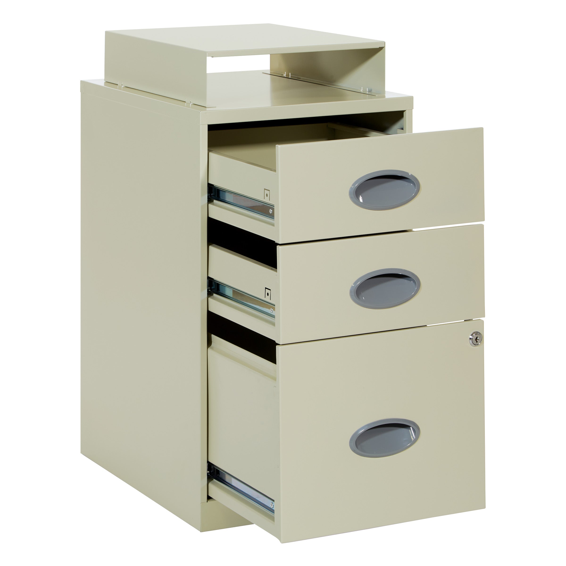 Metal File Cabinet - Tan