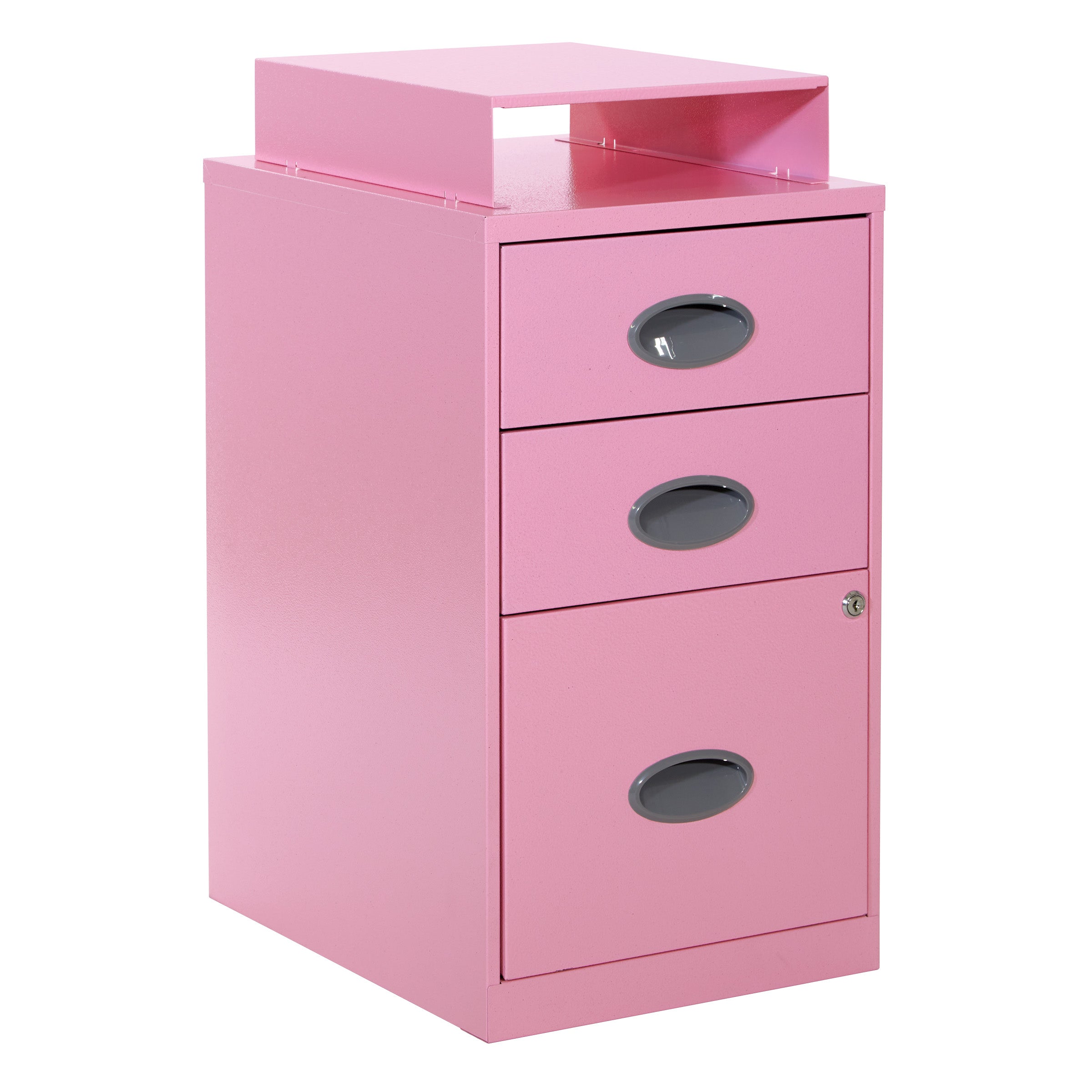 Metal File Cabinet - Pink