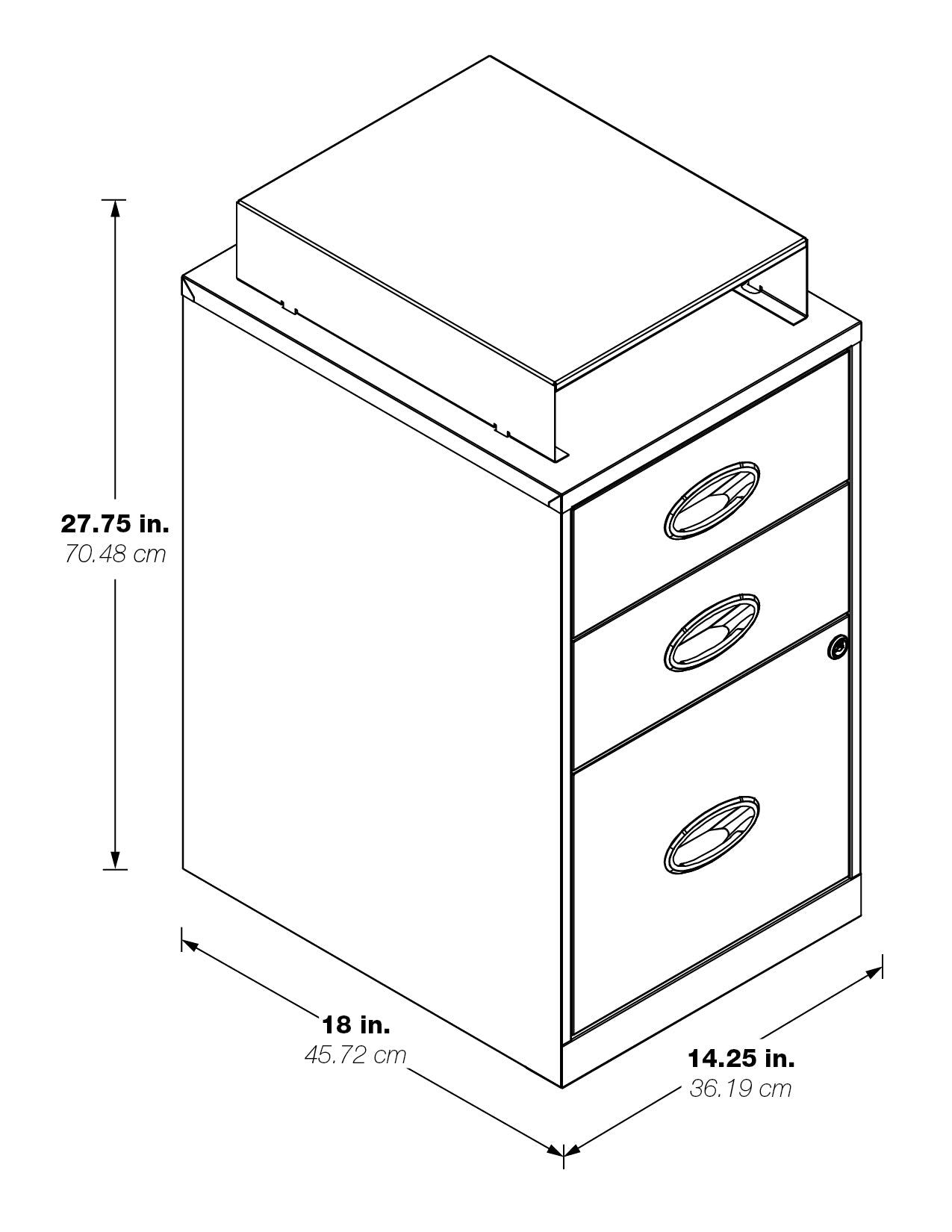 Metal File Cabinet - Pink