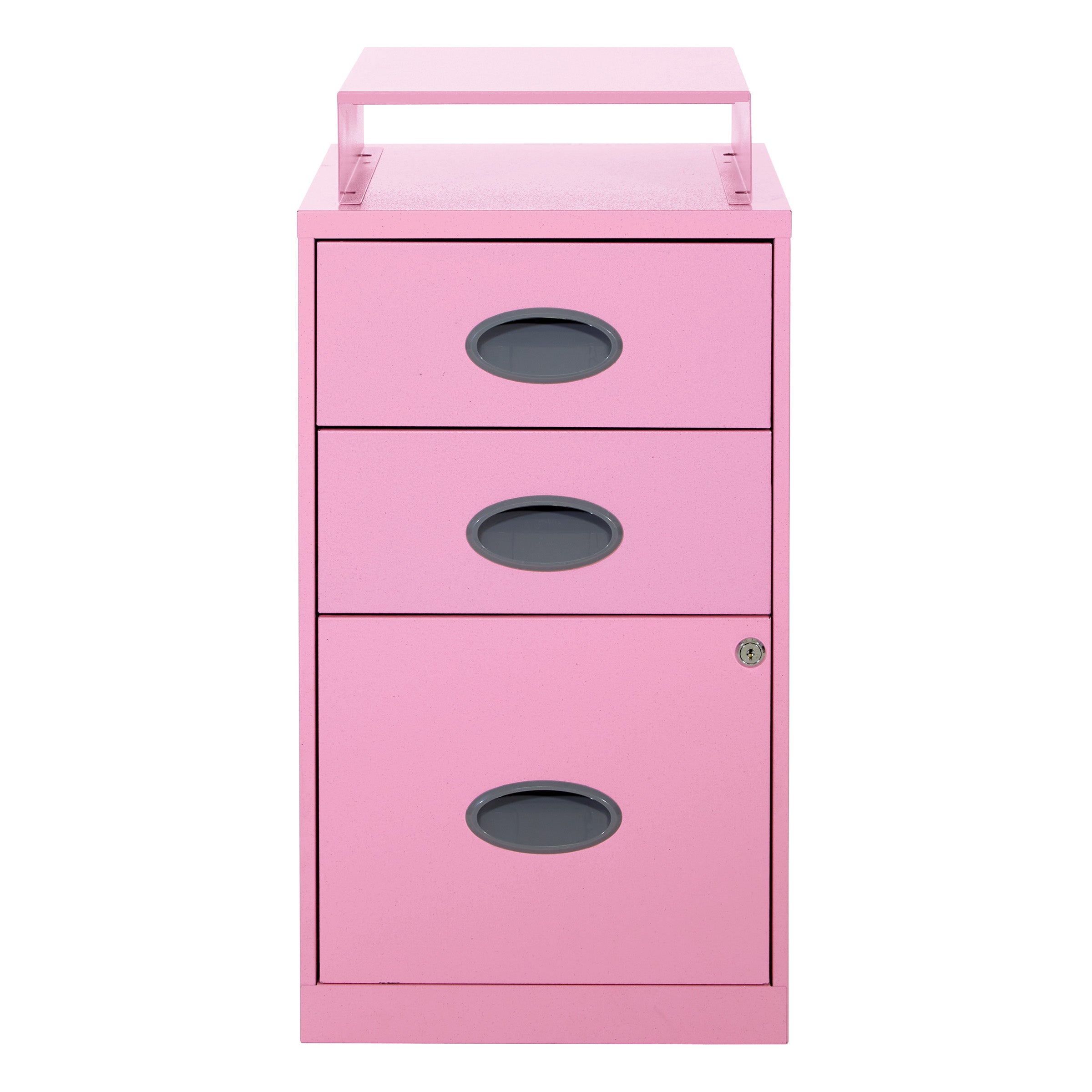 Metal File Cabinet - Pink
