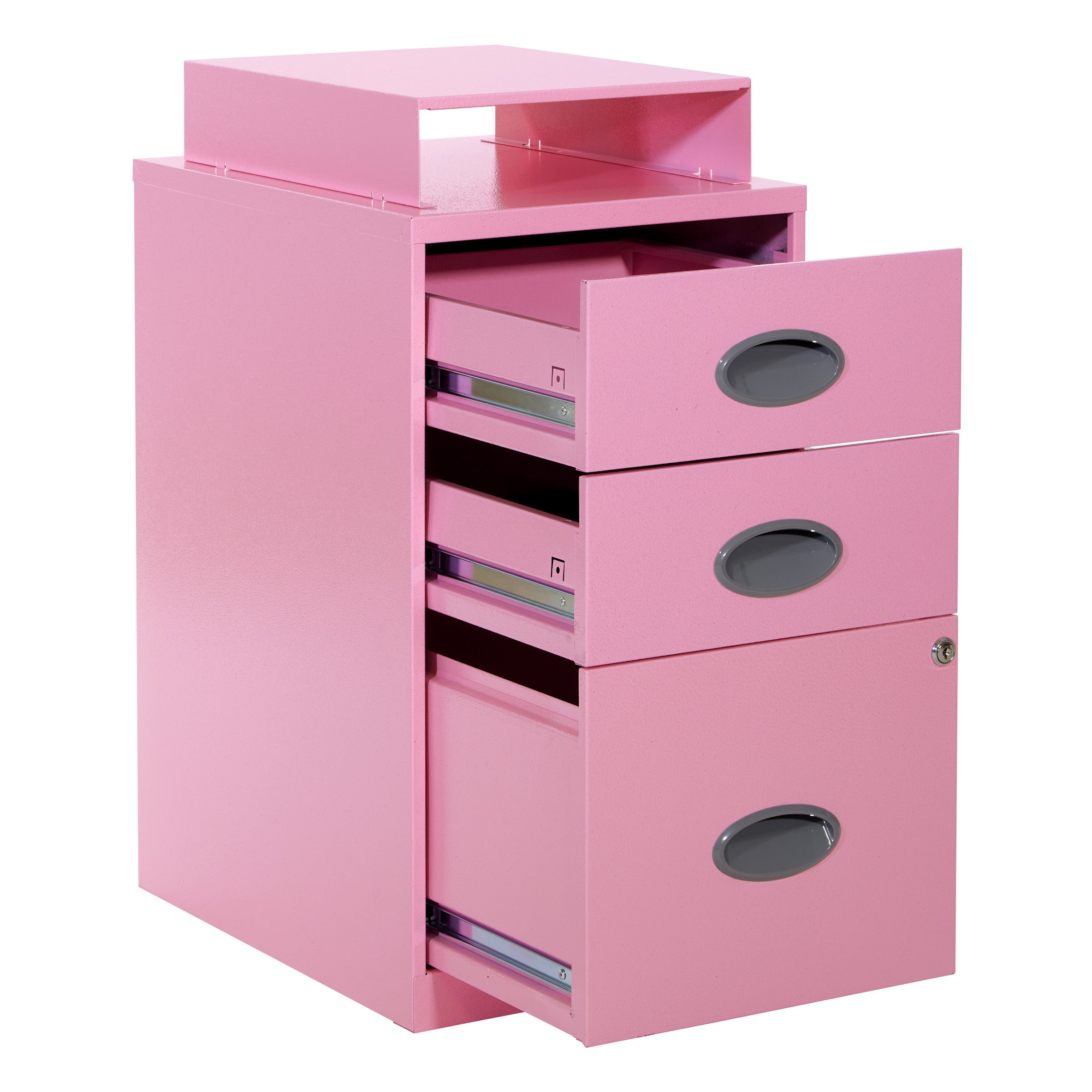 Metal File Cabinet - Pink