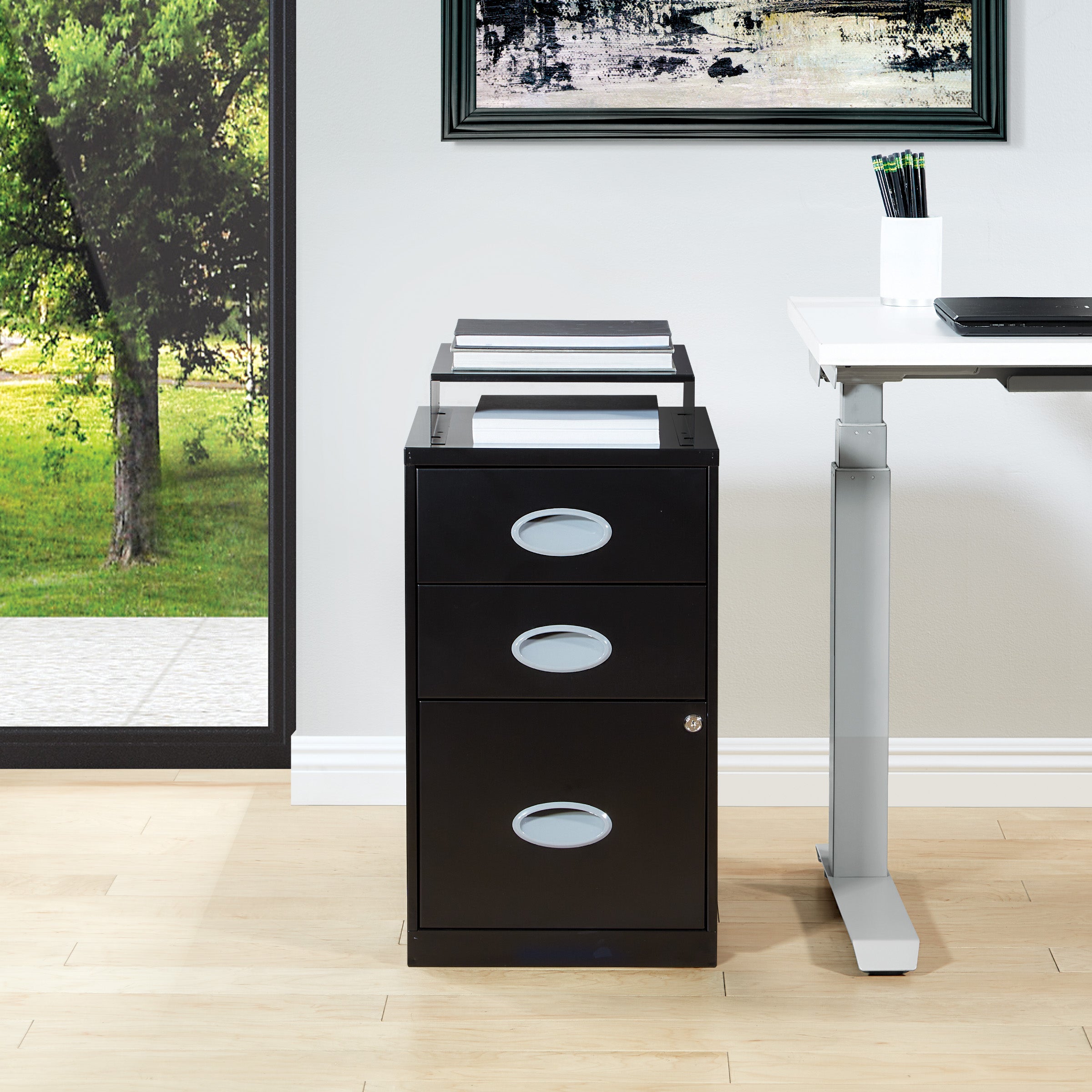 Metal File Cabinet - Black
