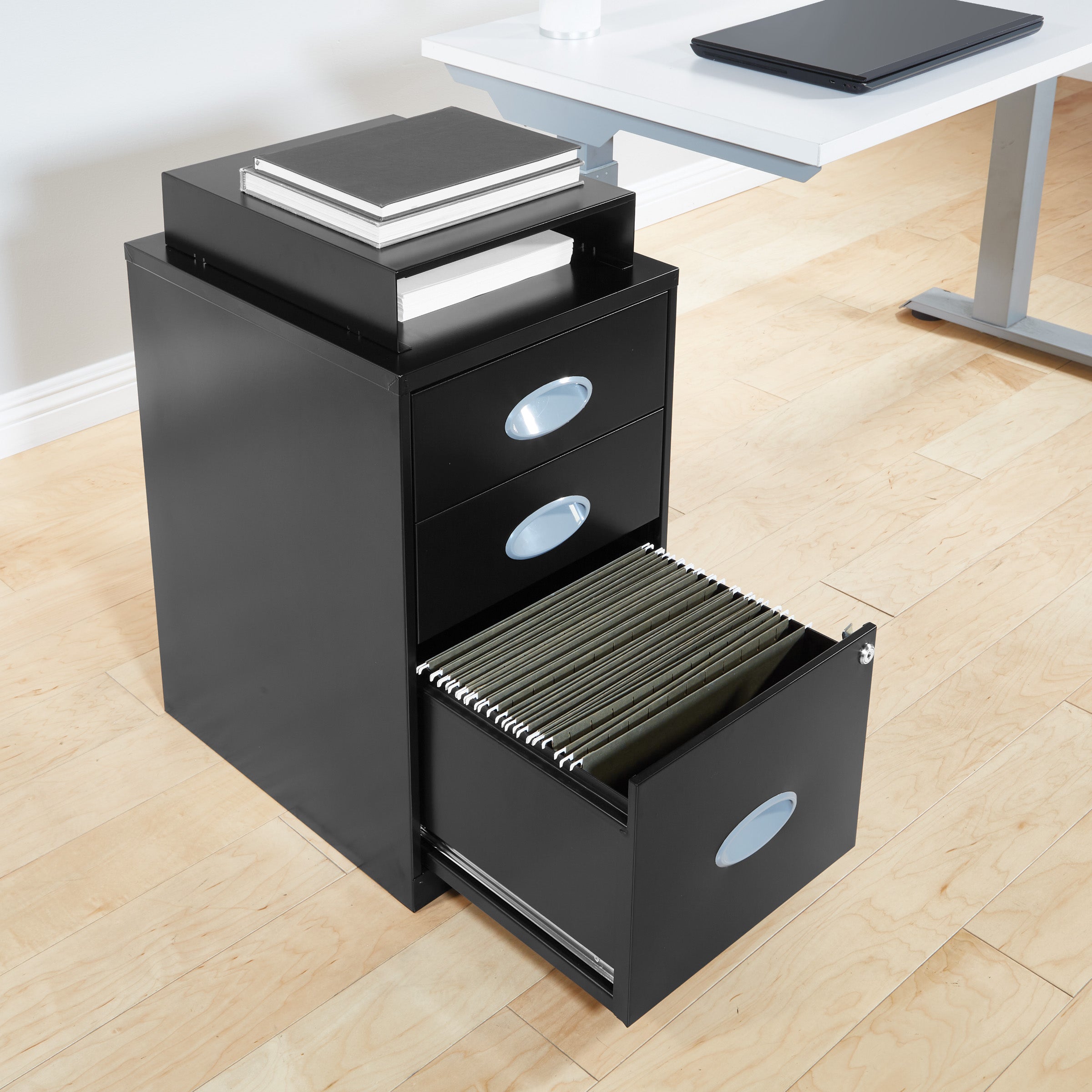 Metal File Cabinet - Black