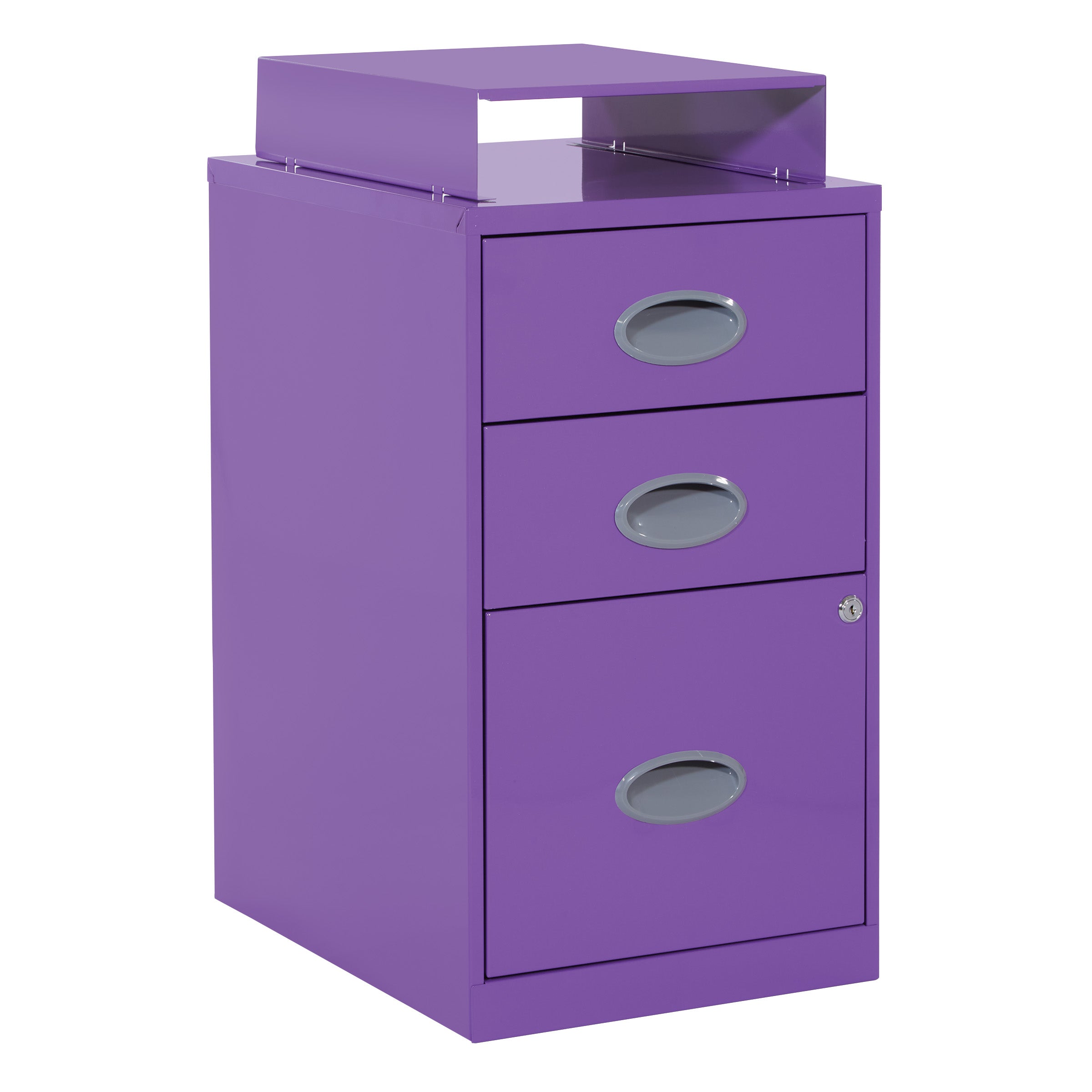 Metal File Cabinet - Purple