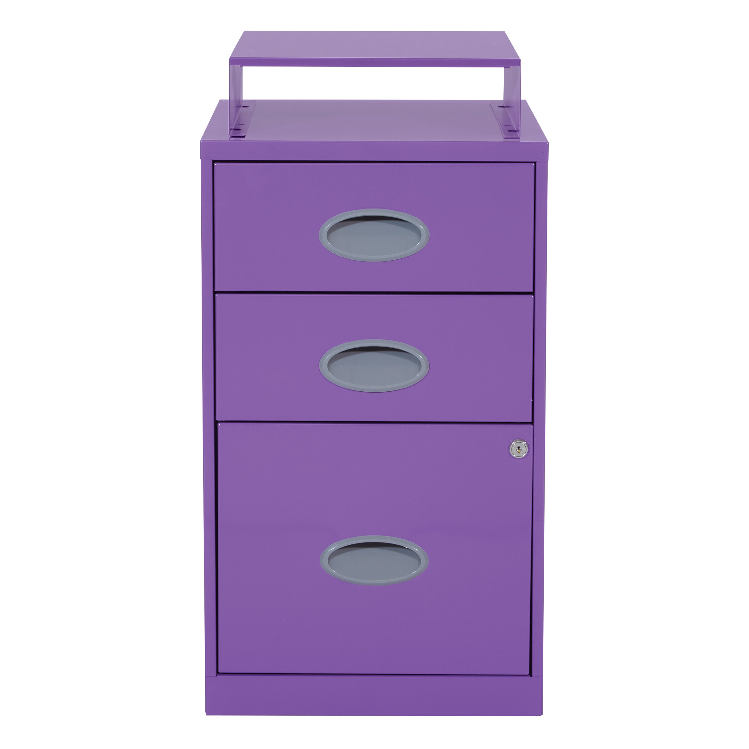 Metal File Cabinet - Purple