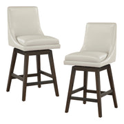 Chilton 26" Swivel Counter Stool - Cream/ Dark Walnut