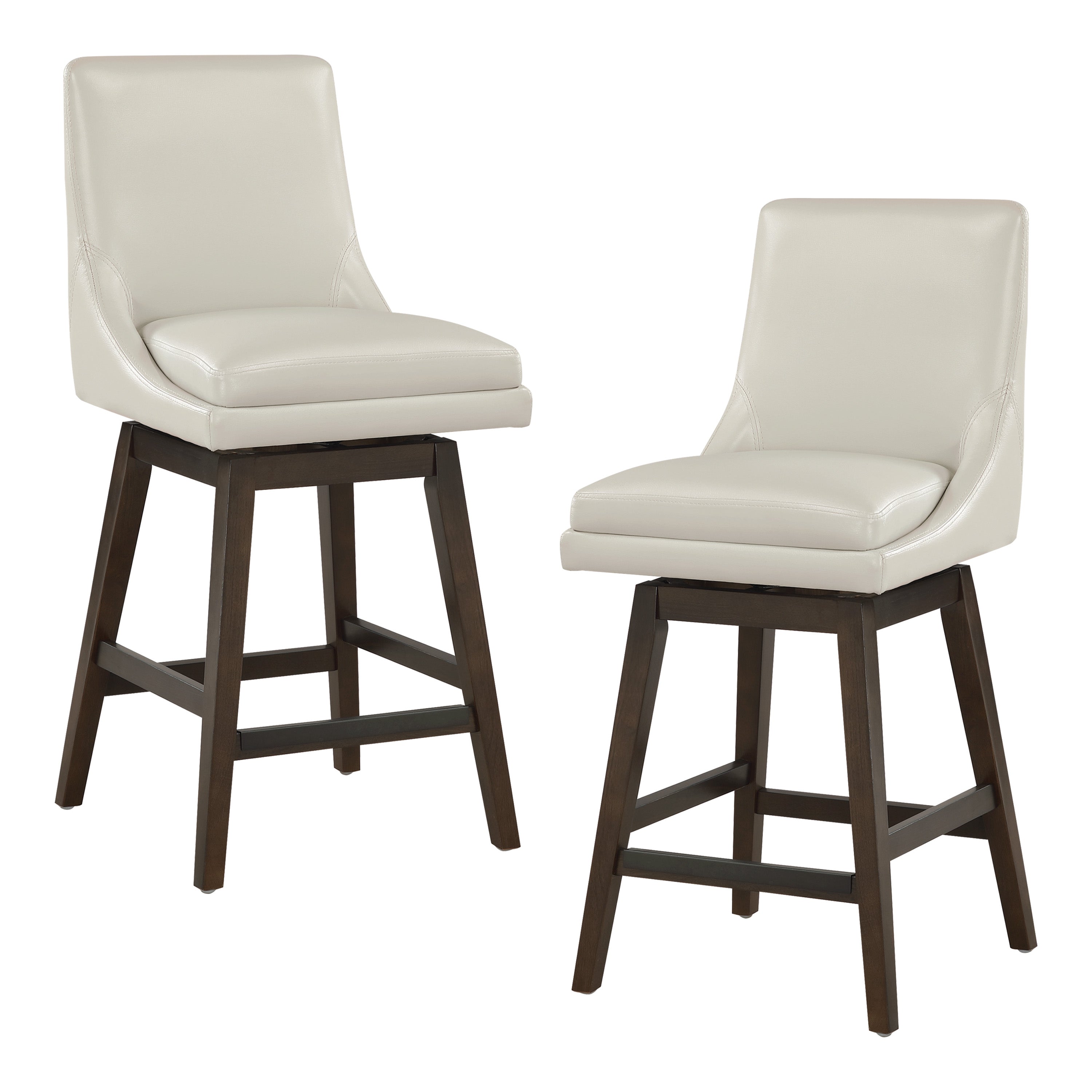 Chilton 26" Swivel Counter Stool - Cream/ Dark Walnut