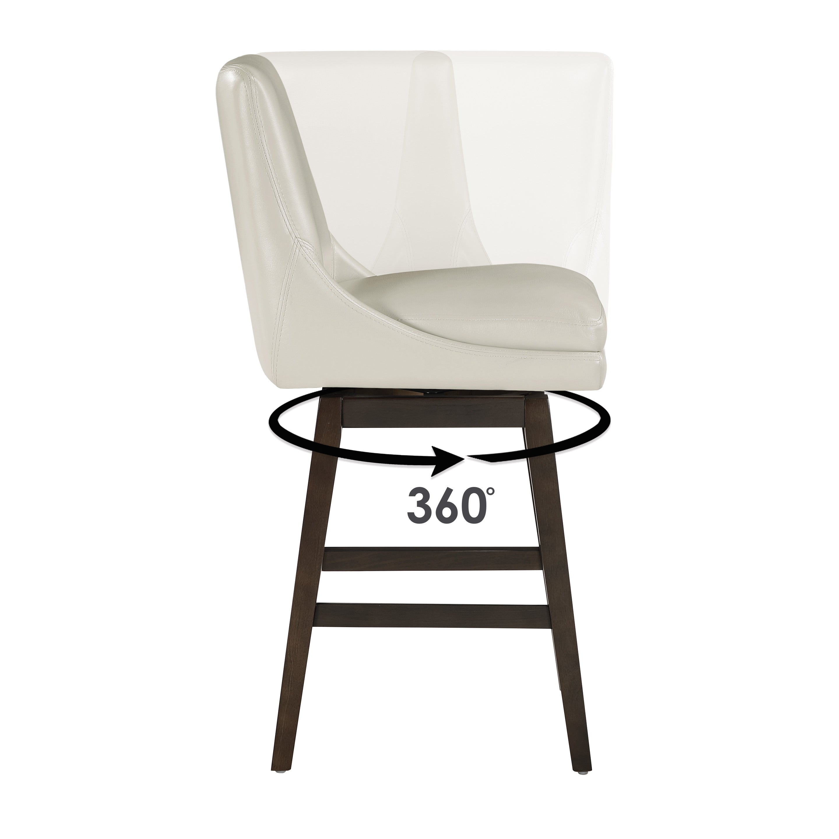 Chilton 26" Swivel Counter Stool - Cream/ Dark Walnut