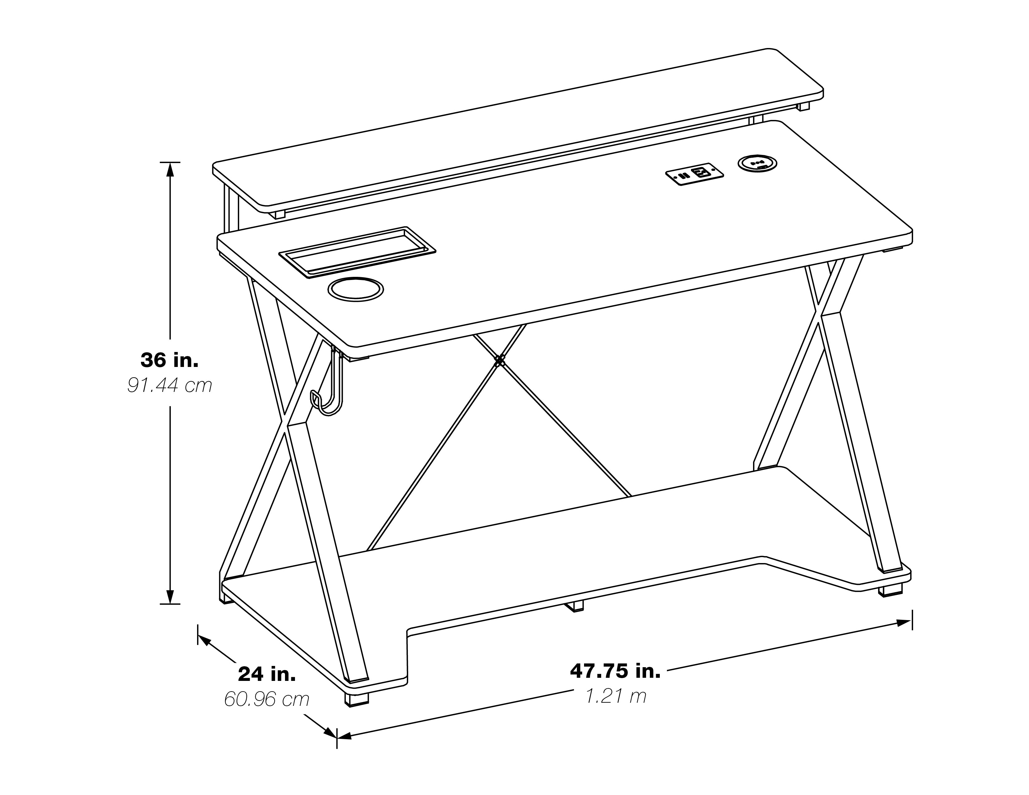 Checkpoint Gaming Desk - Black / Carbon
