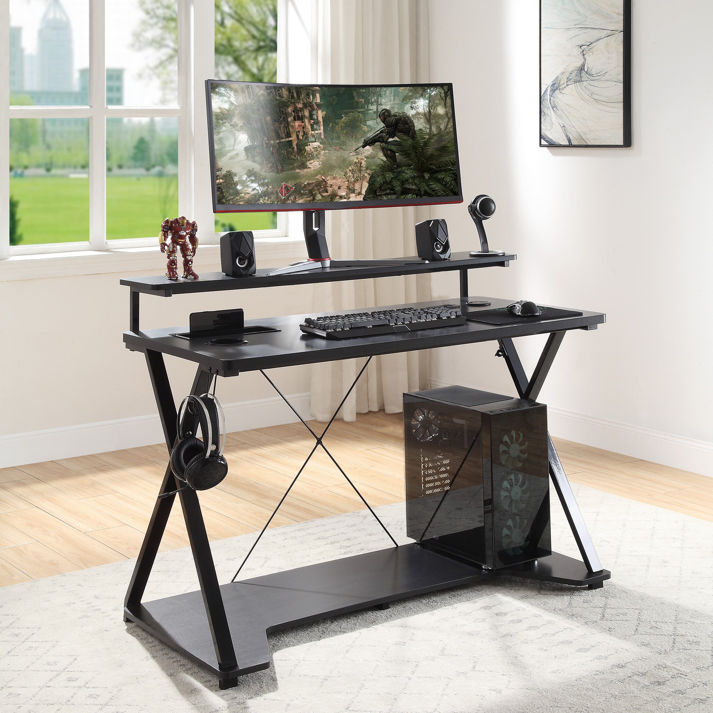 Checkpoint Gaming Desk - Black / Carbon