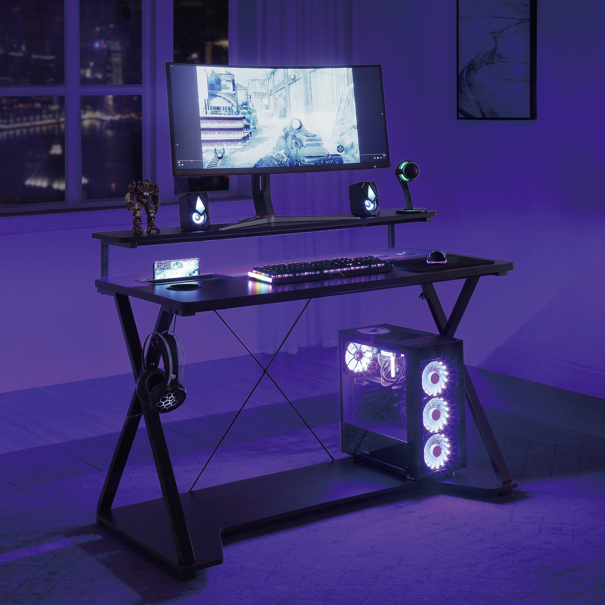Checkpoint Gaming Desk - Black / Carbon