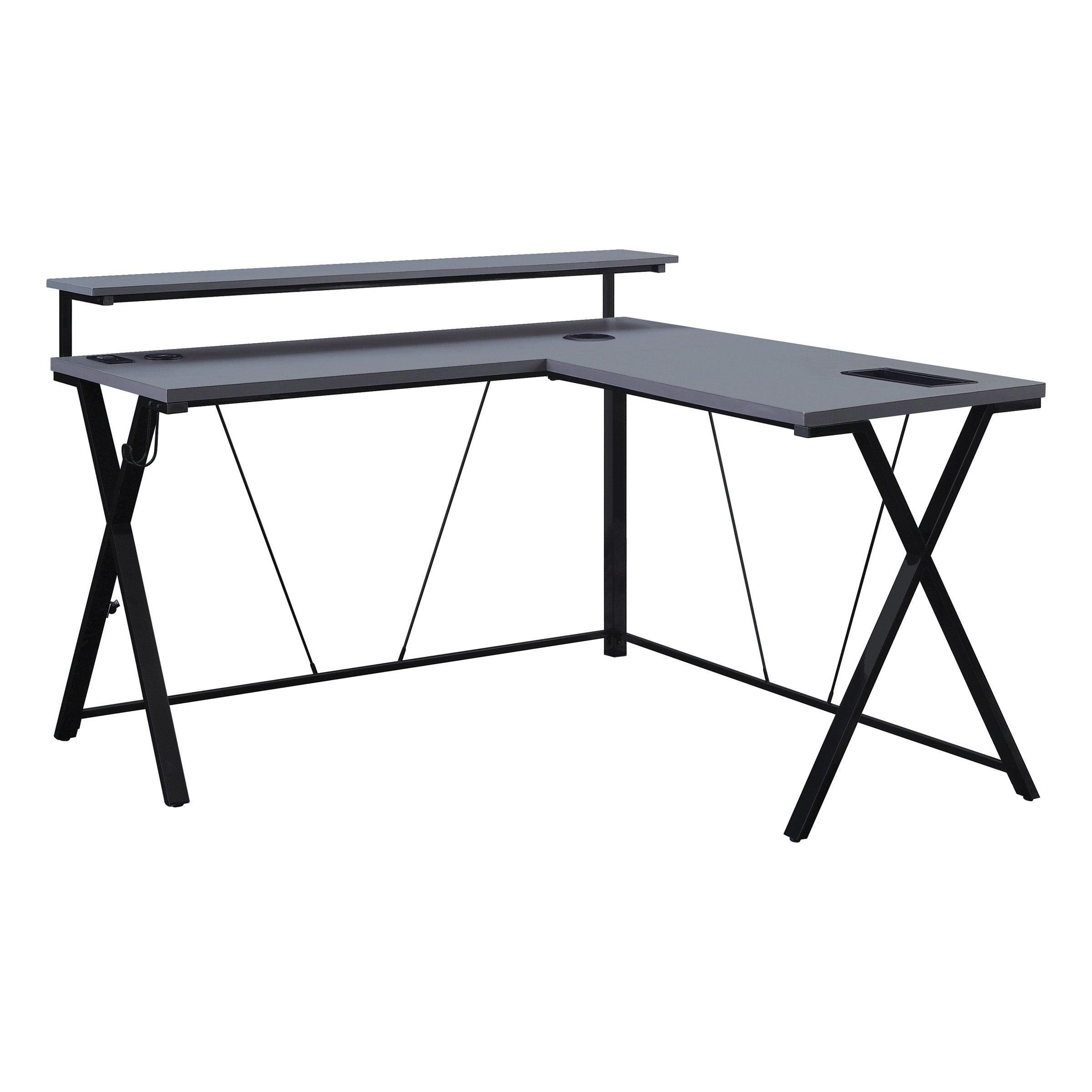 Checkpoint L Shape Gaming Desk - Black