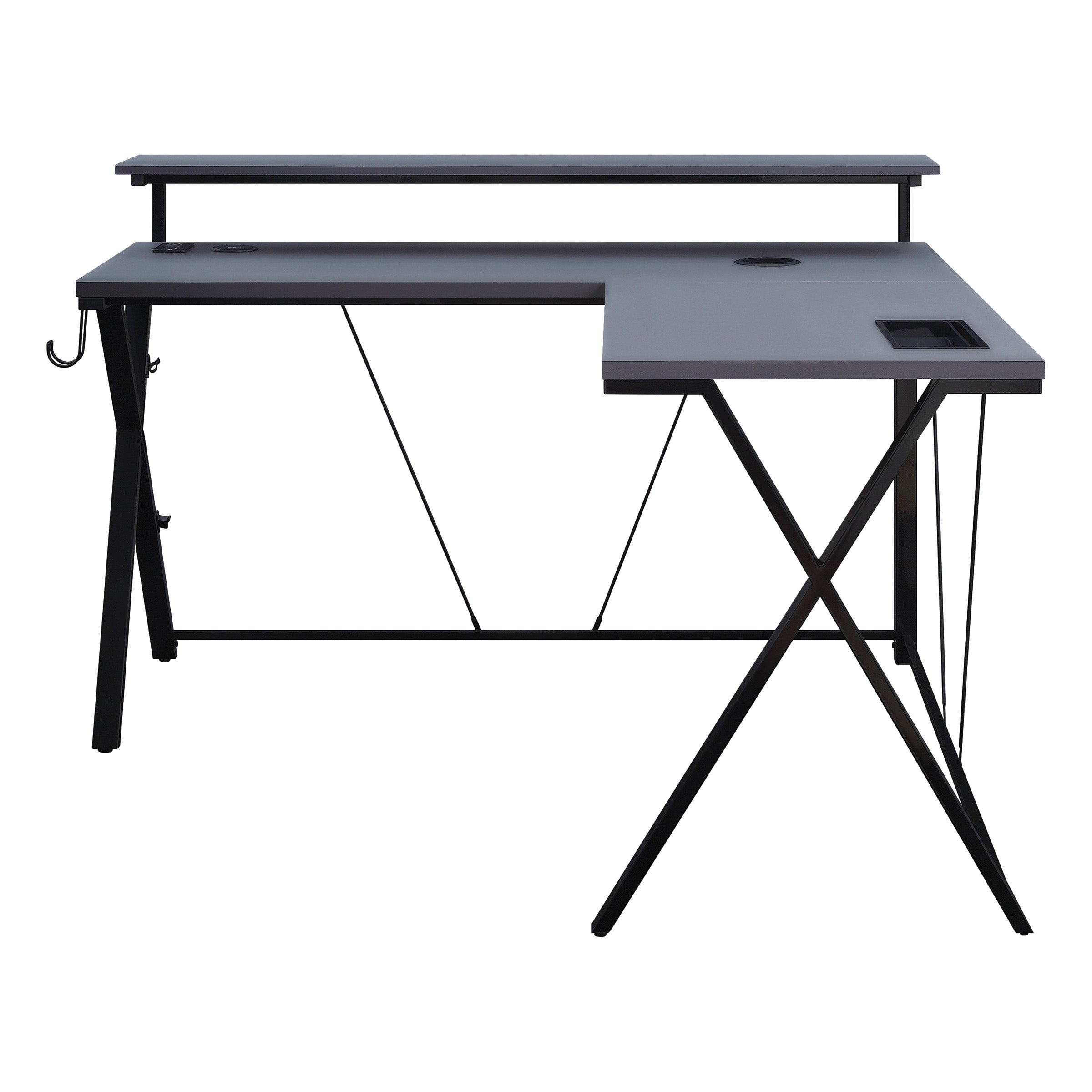Checkpoint L Shape Gaming Desk - Black