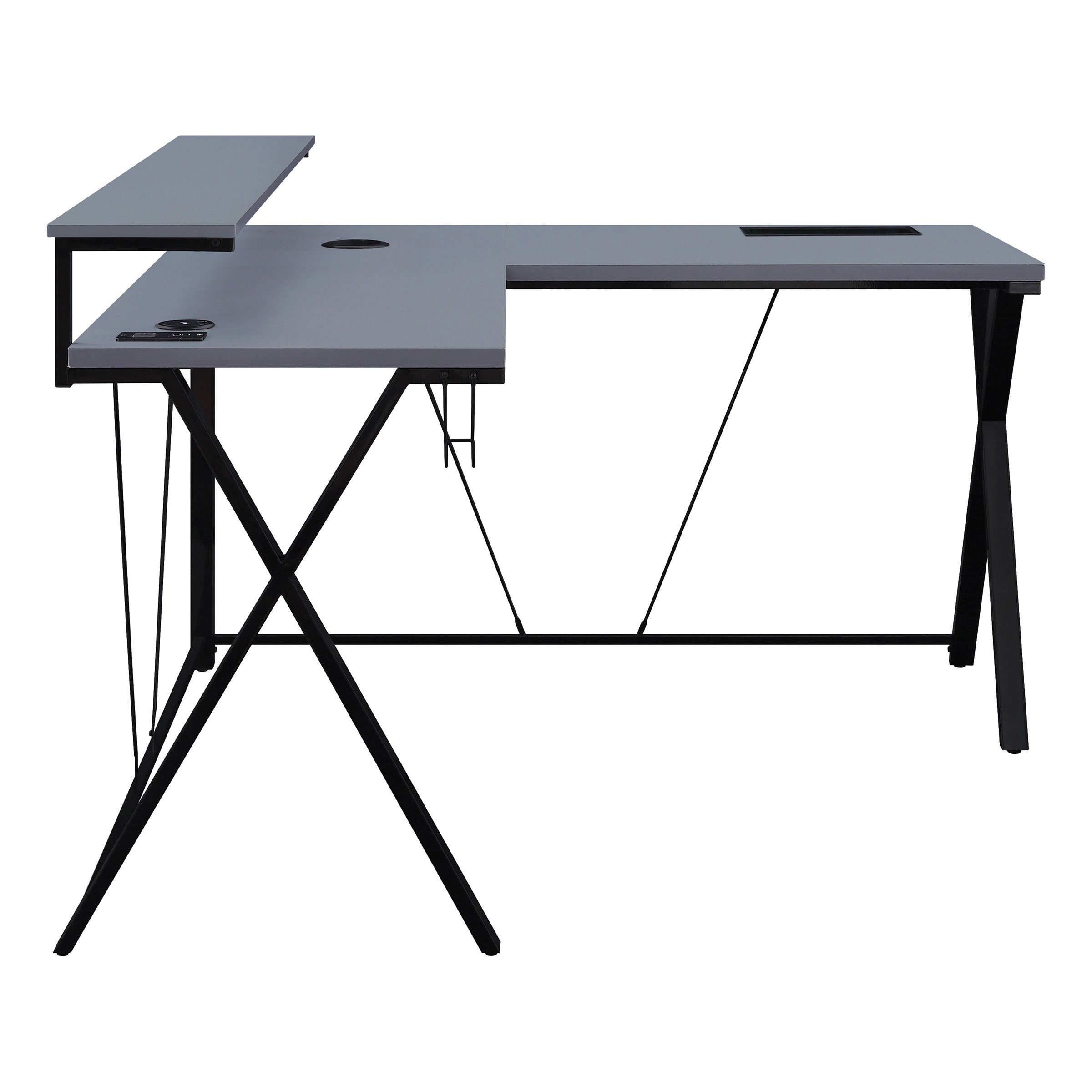 Checkpoint L Shape Gaming Desk - Black