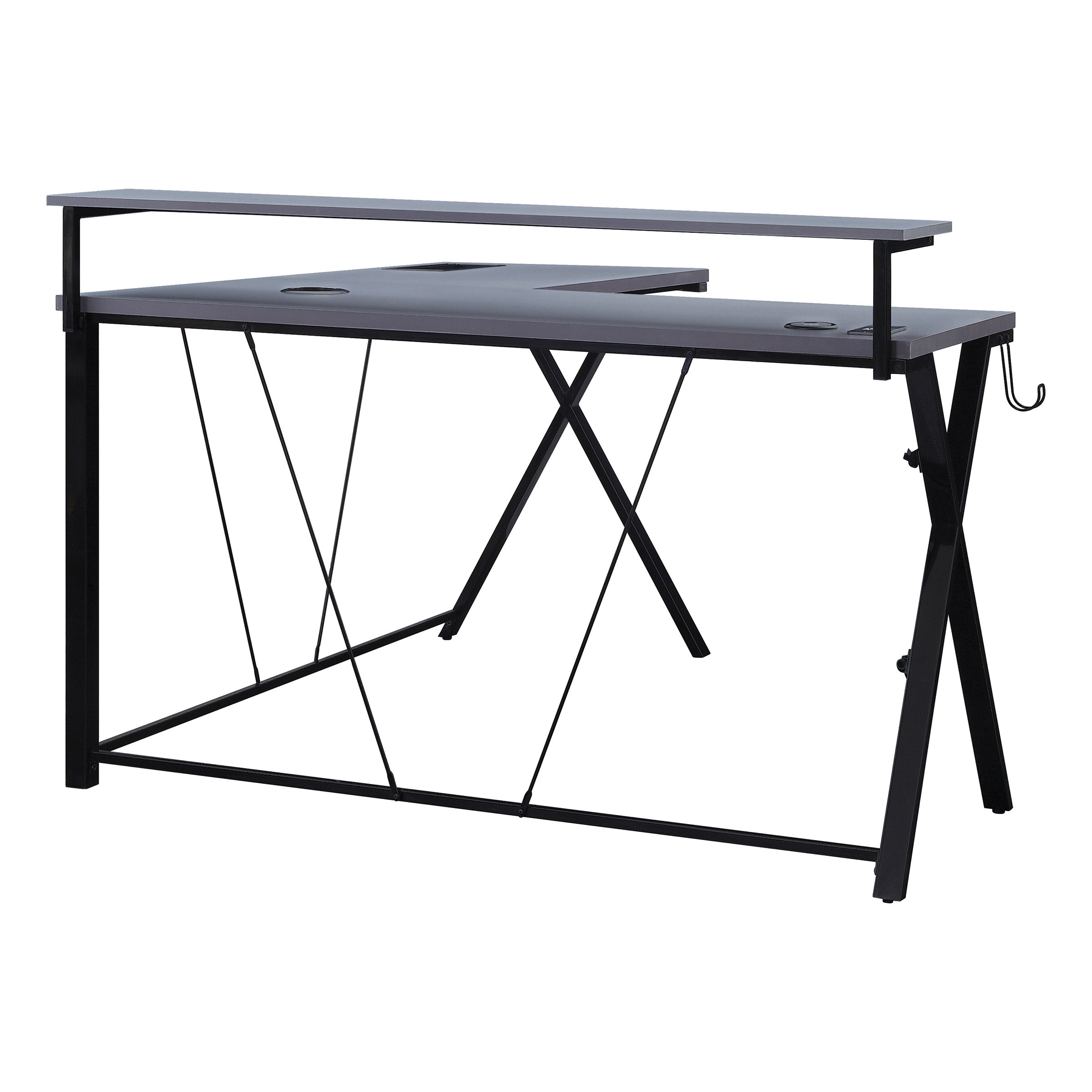 Checkpoint L Shape Gaming Desk - Black
