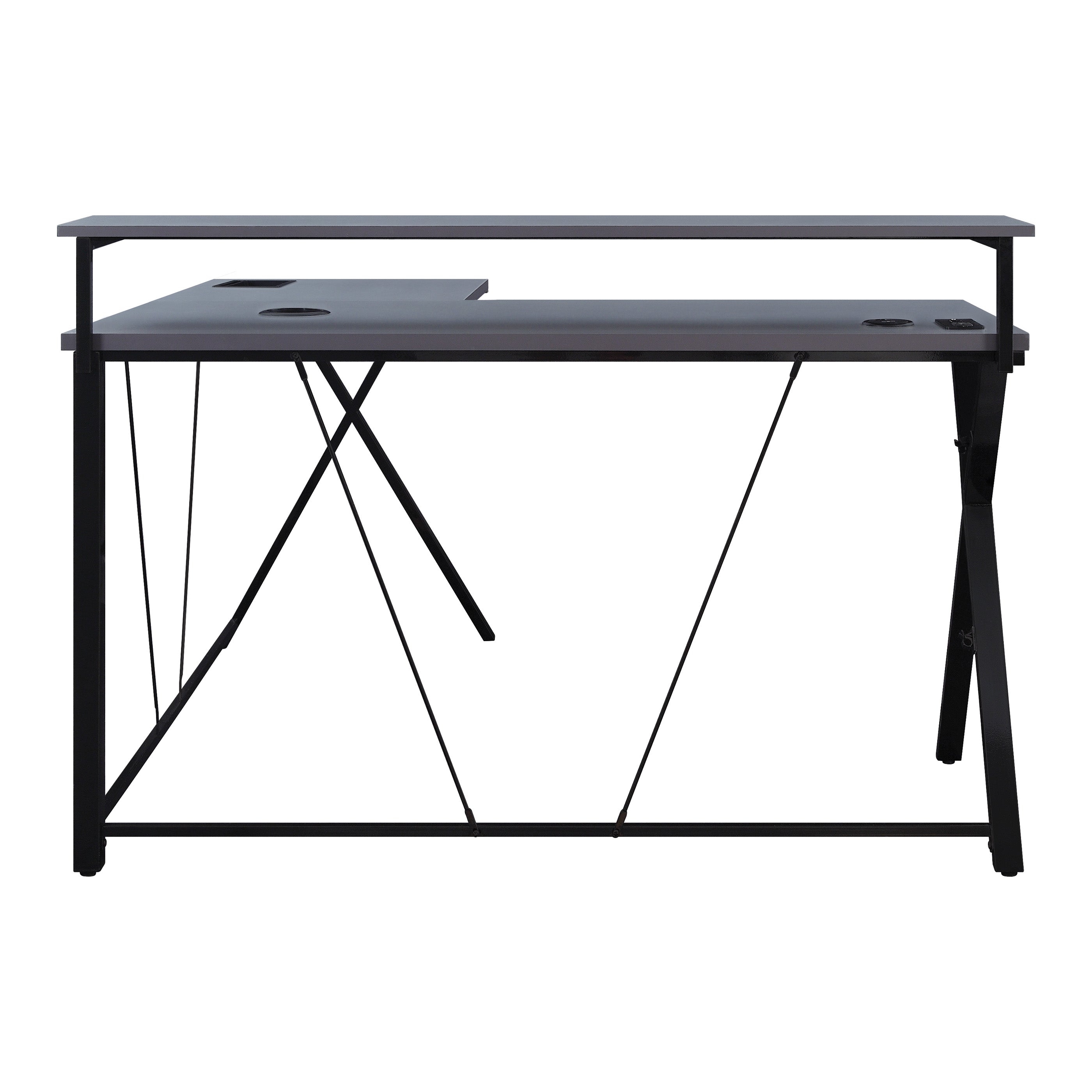 Checkpoint L Shape Gaming Desk - Black