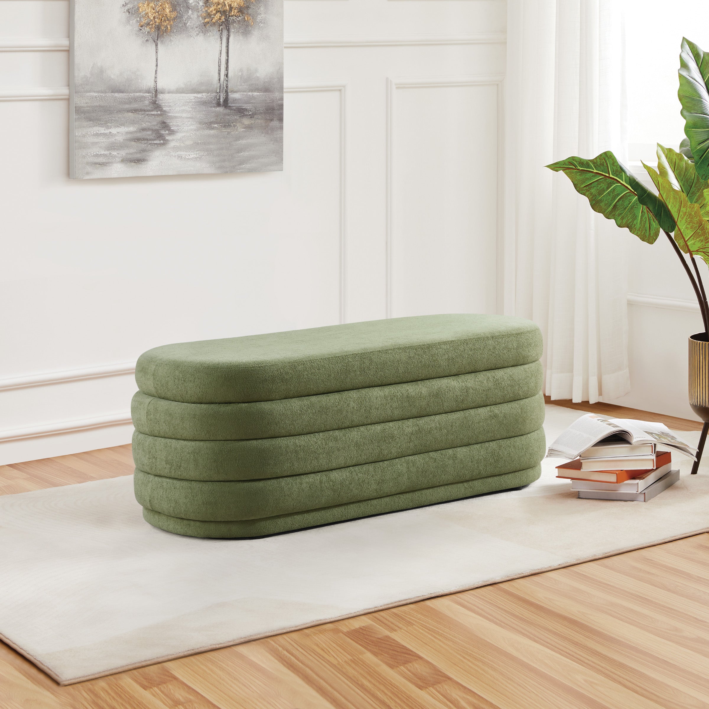 Clifford Storage Bench - Moss
