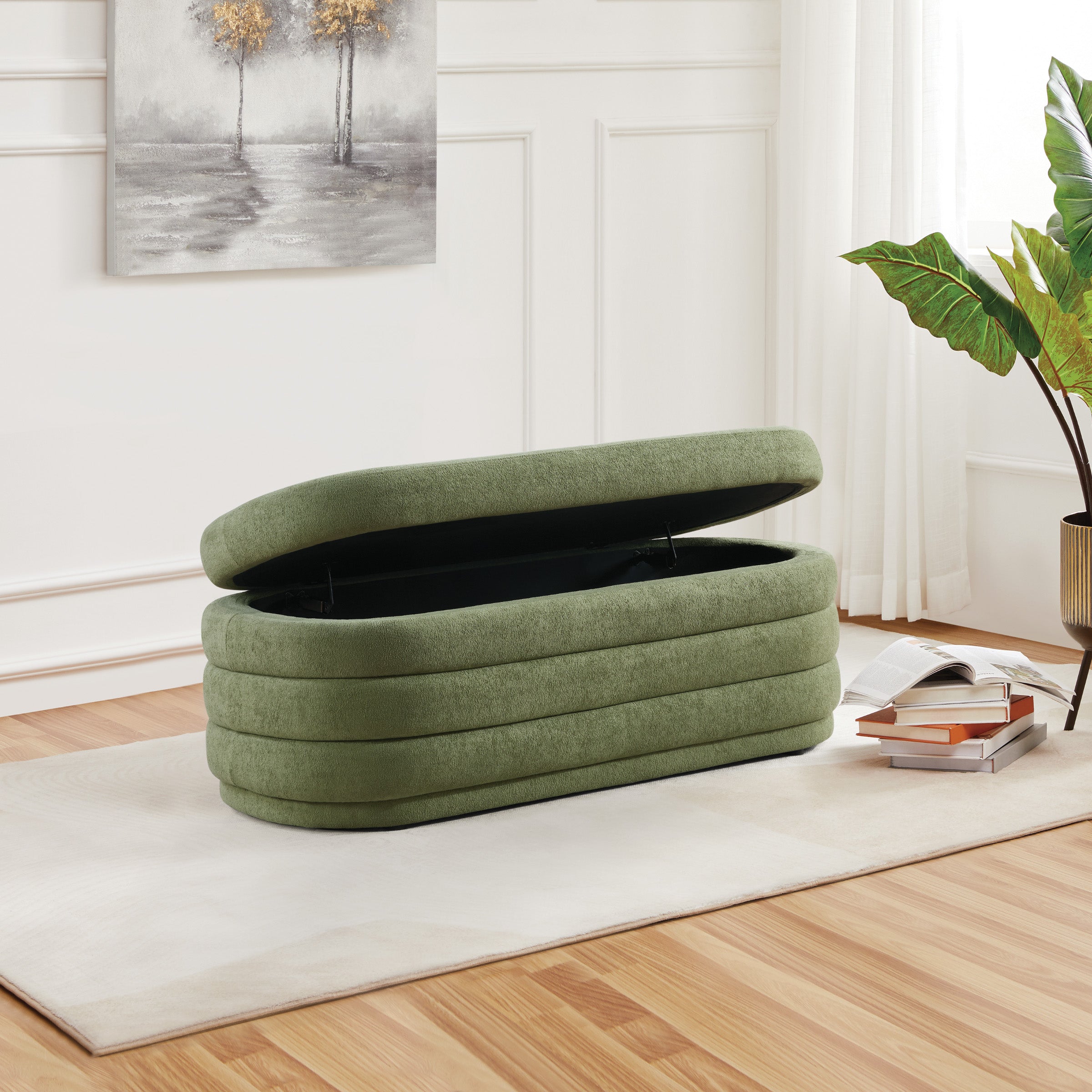 Clifford Storage Bench - Moss
