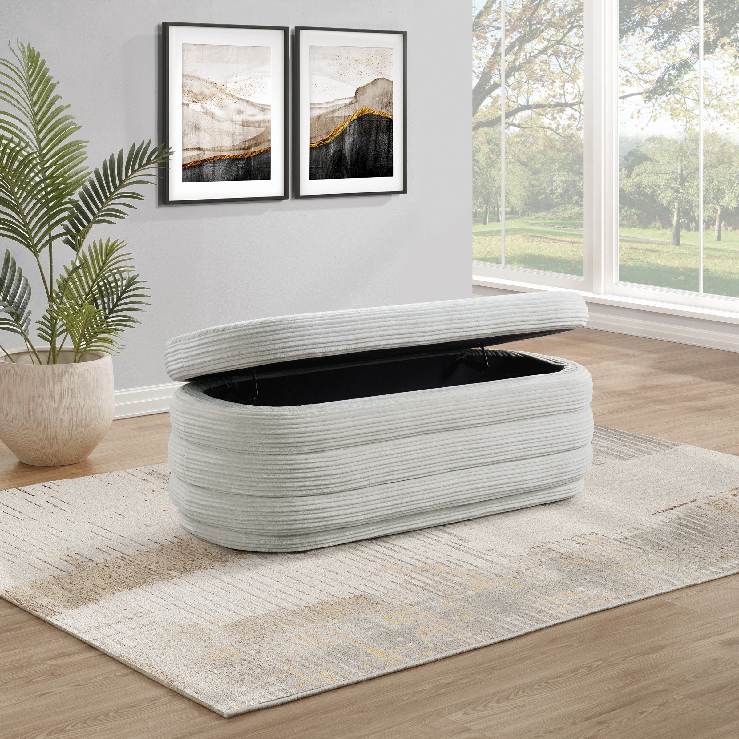 Clifford Storage Bench - Taupe Cord