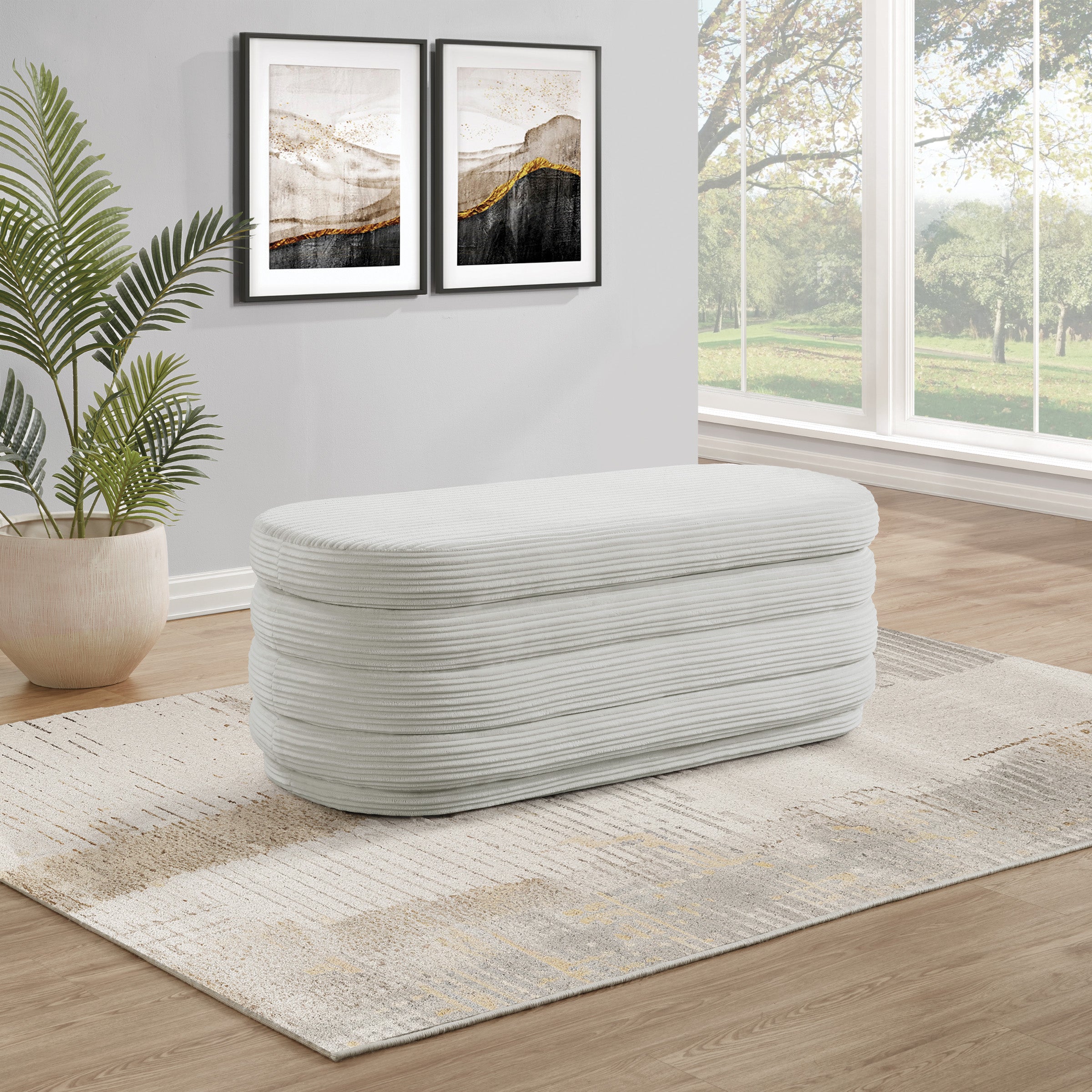 Clifford Storage Bench - Taupe Cord