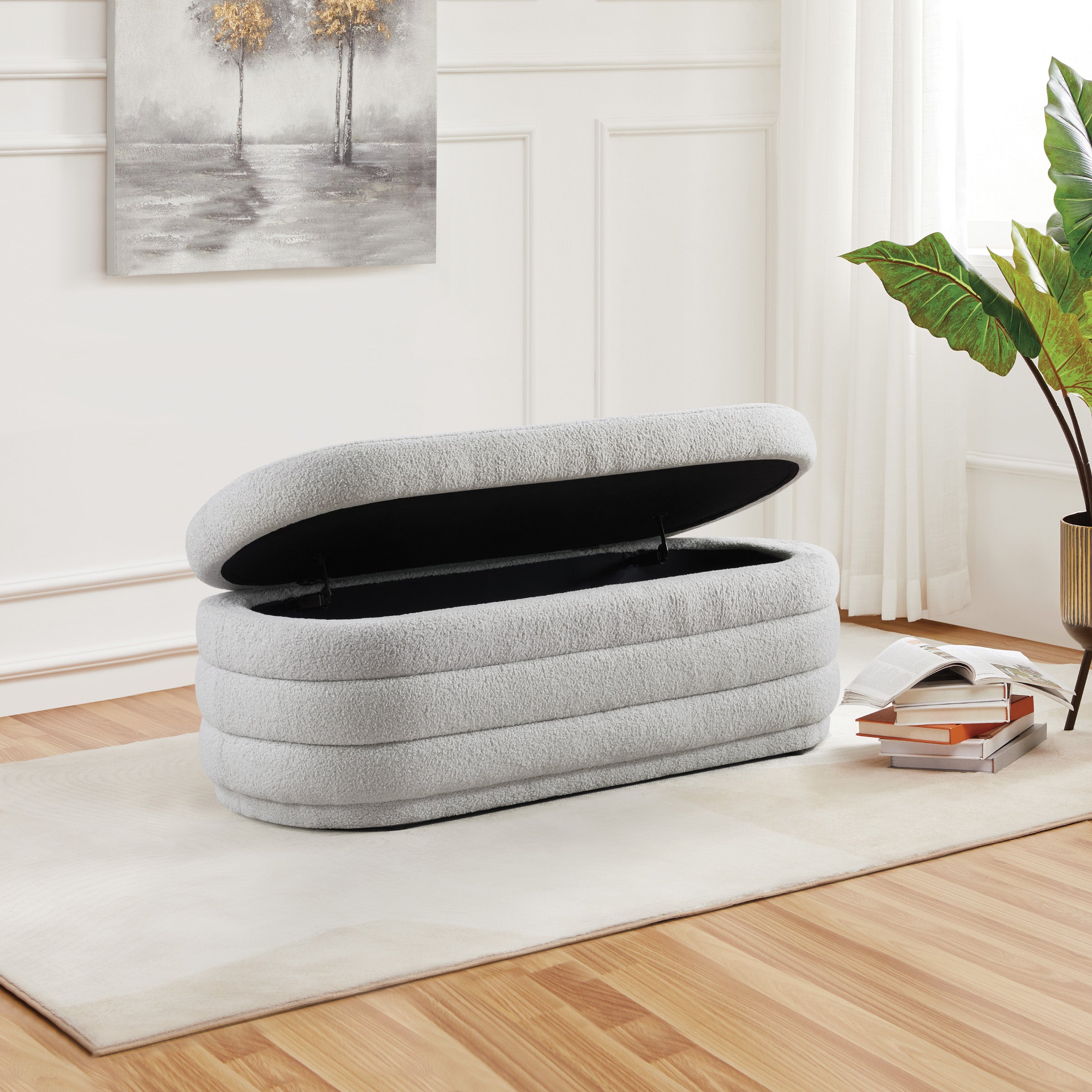Clifford Storage Bench - Fog