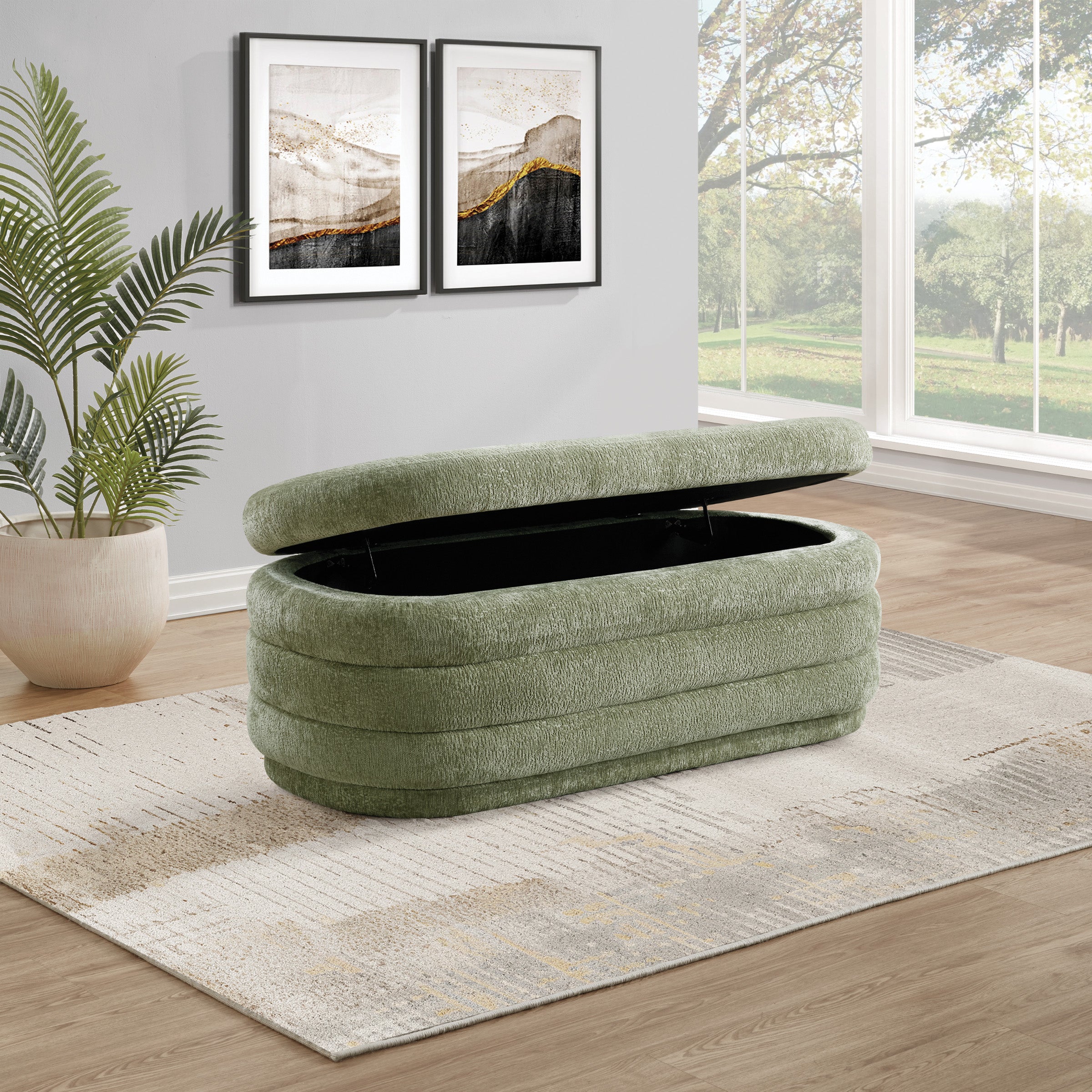 Clifford Storage Bench - Spring Green