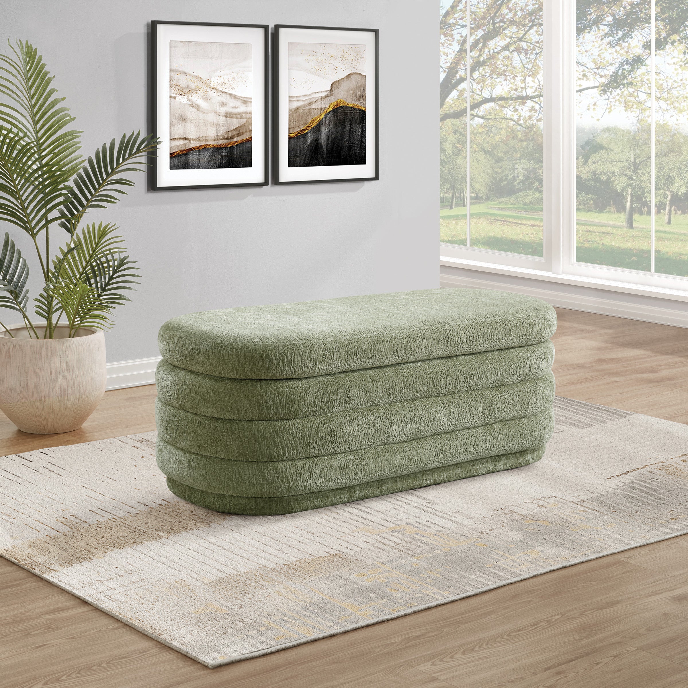 Clifford Storage Bench - Spring Green
