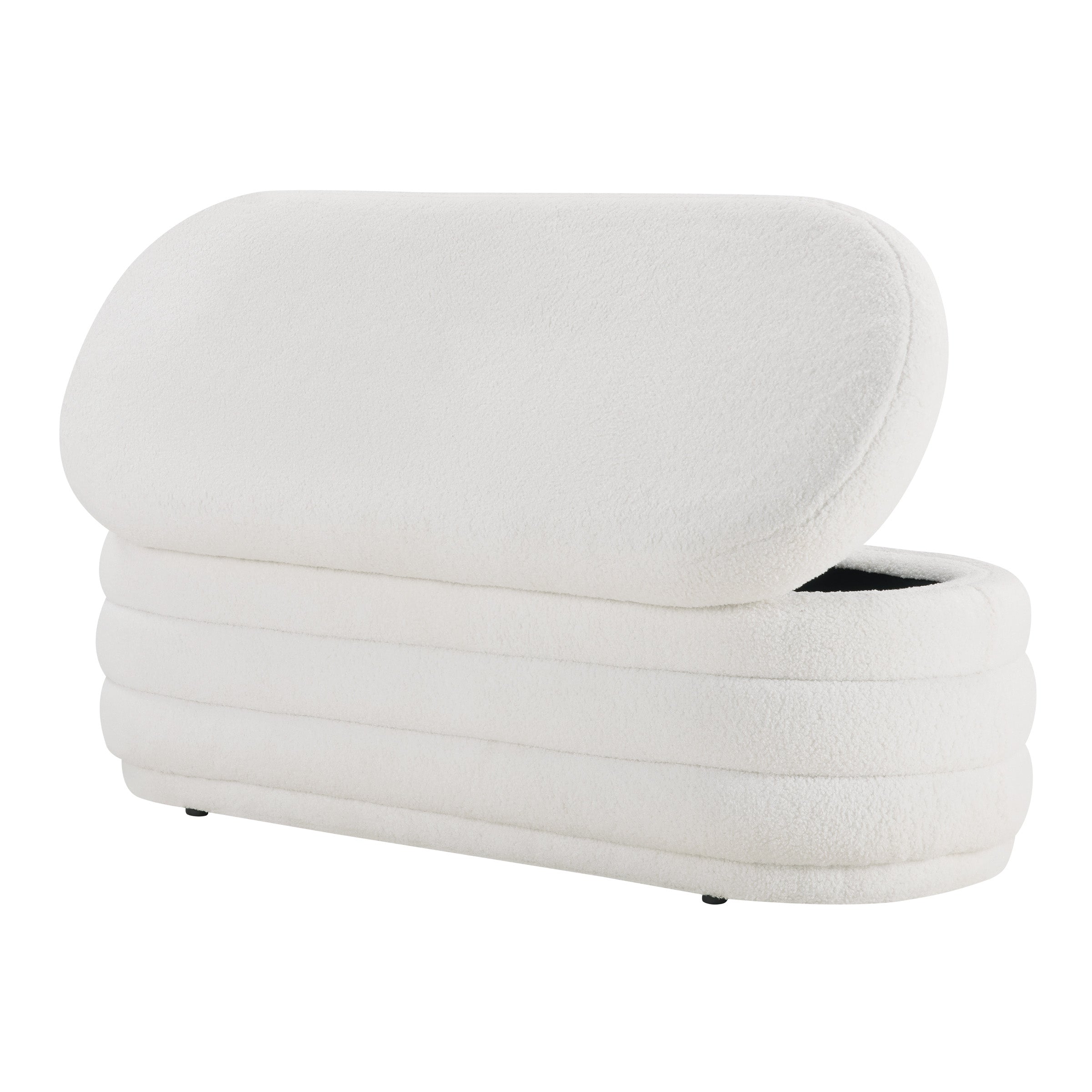 Clifford Storage Bench - Ivory Sherpa