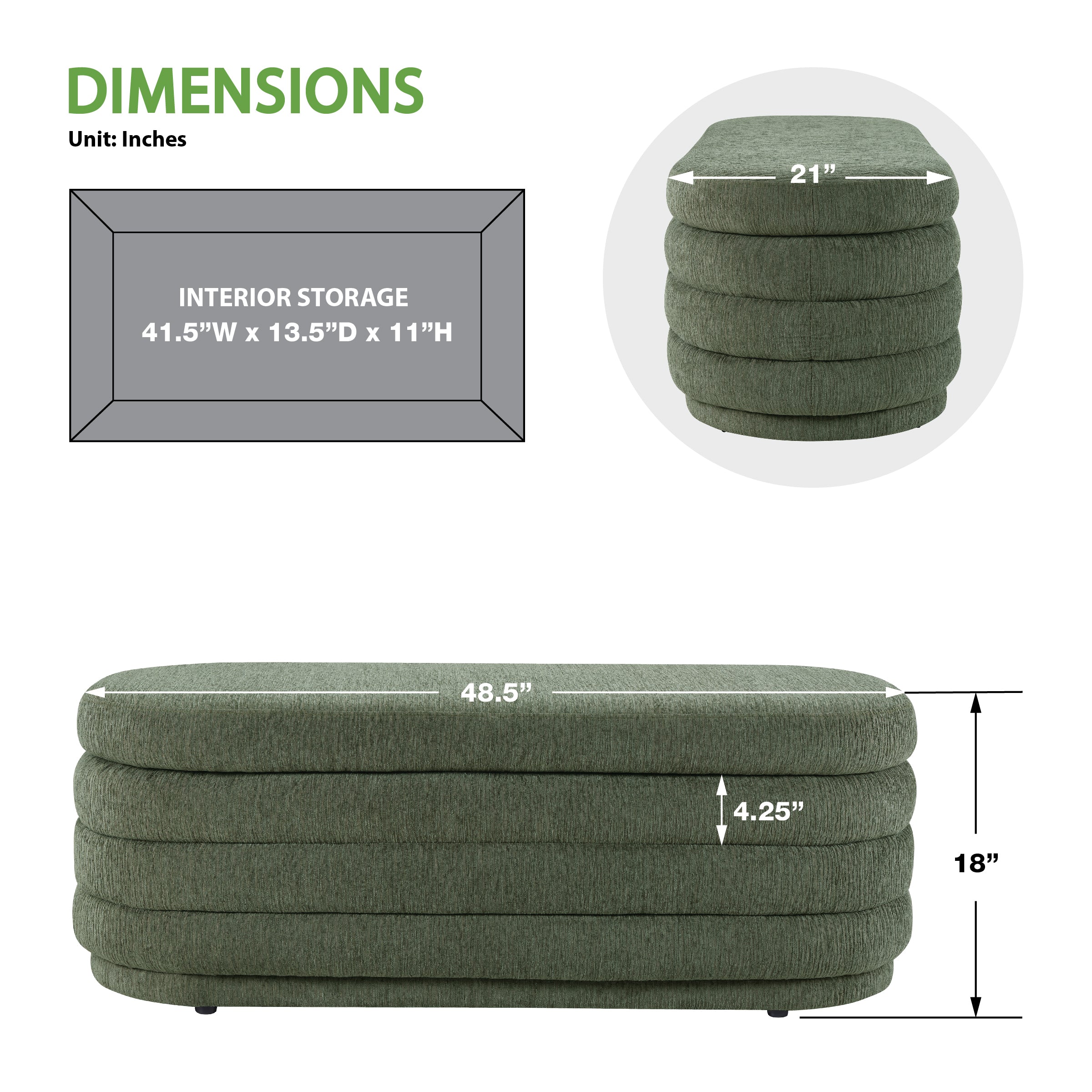 Clifford Storage Bench - Pine