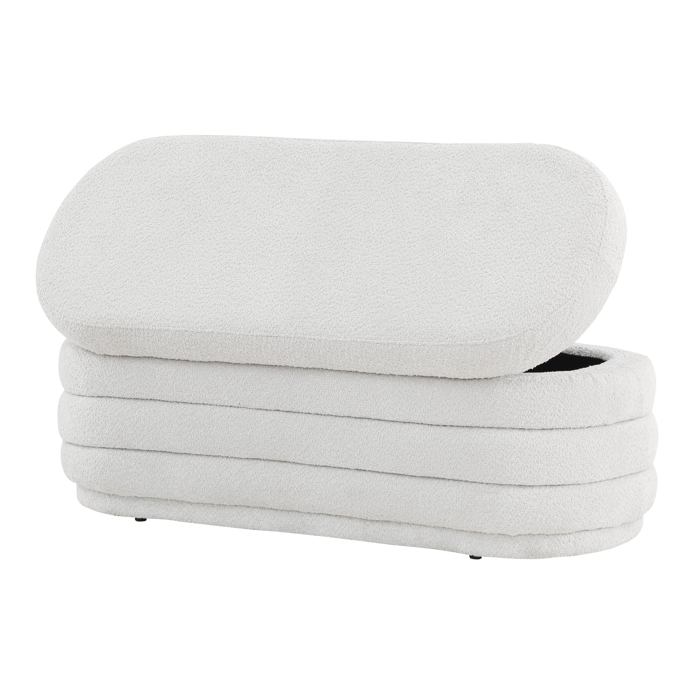 Clifford Storage Bench - Parchment Sherpa