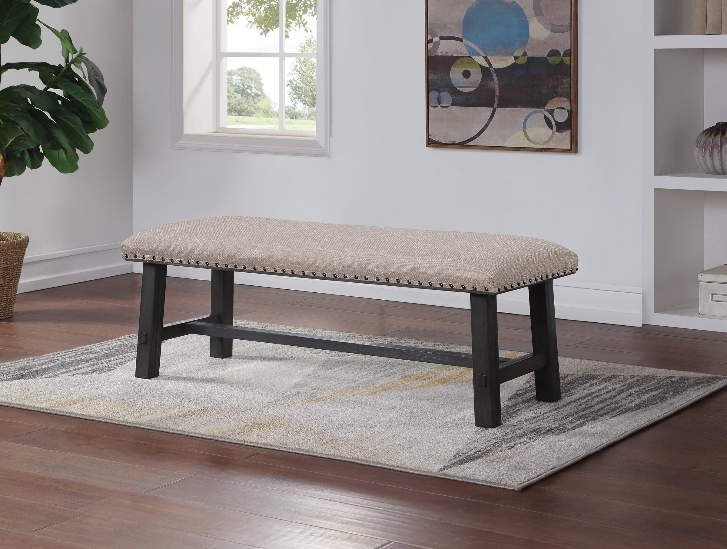 Callen Bench - Grey, Antique Grey base