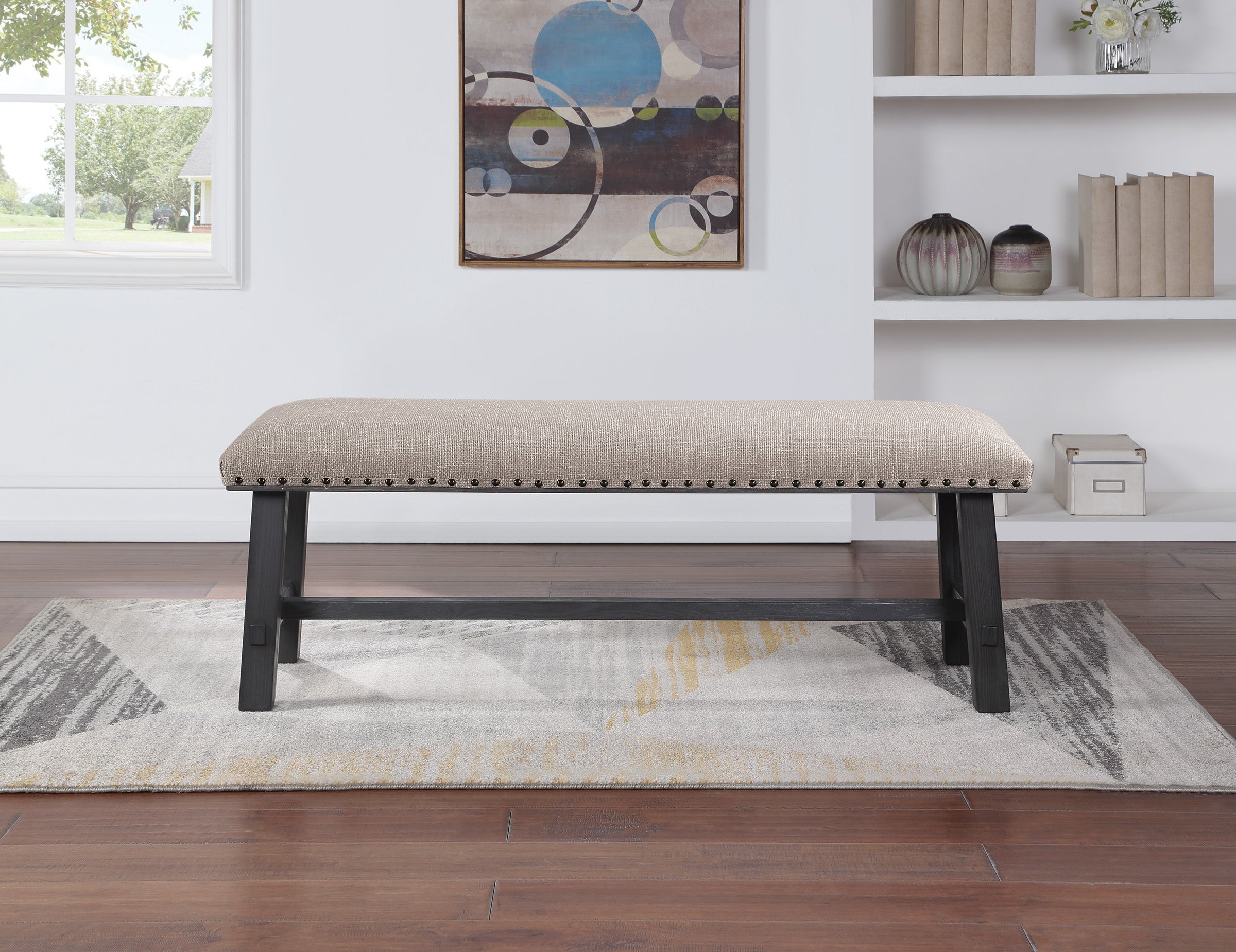 Callen Bench - Grey, Antique Grey base