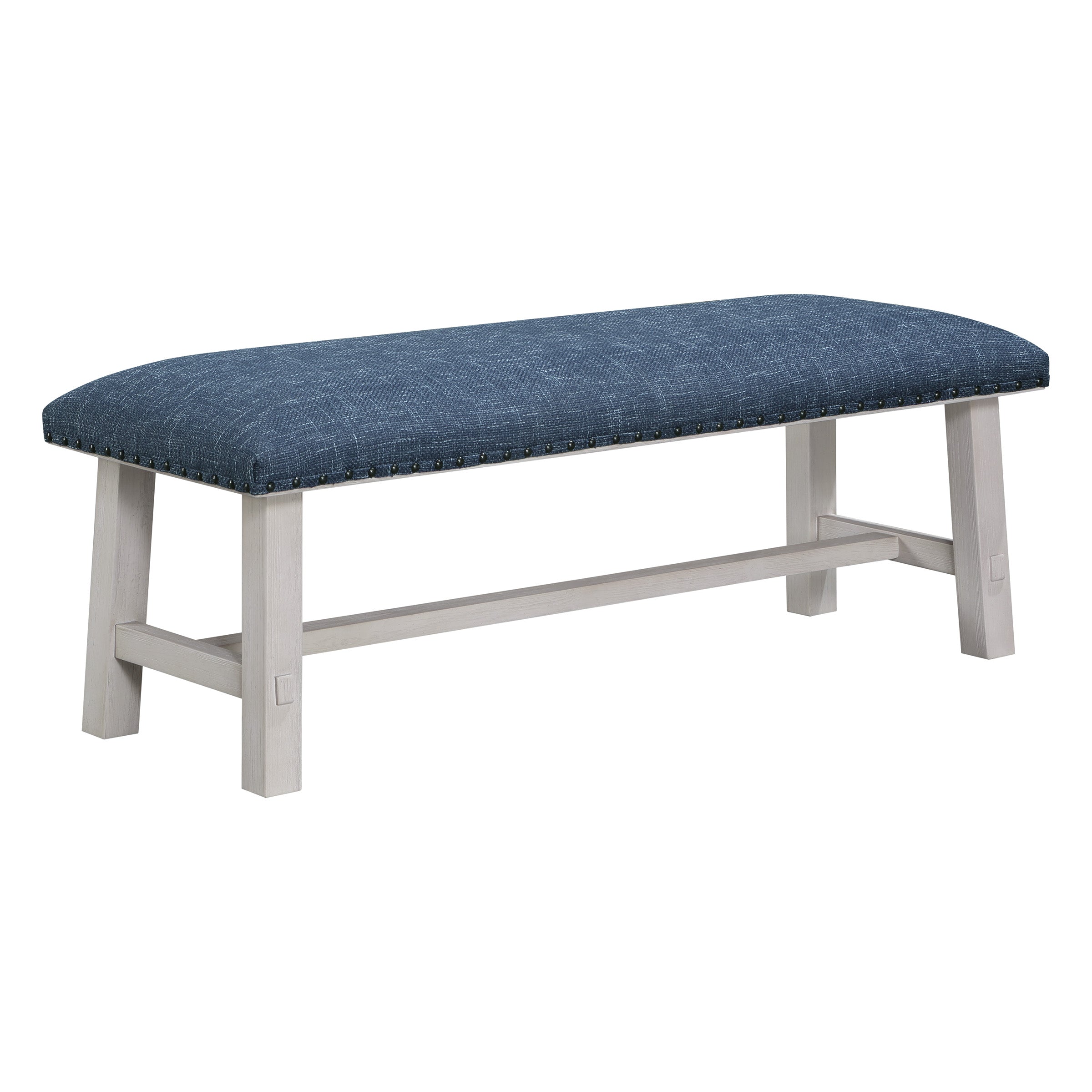 Callen Bench - Navy, White Wash base
