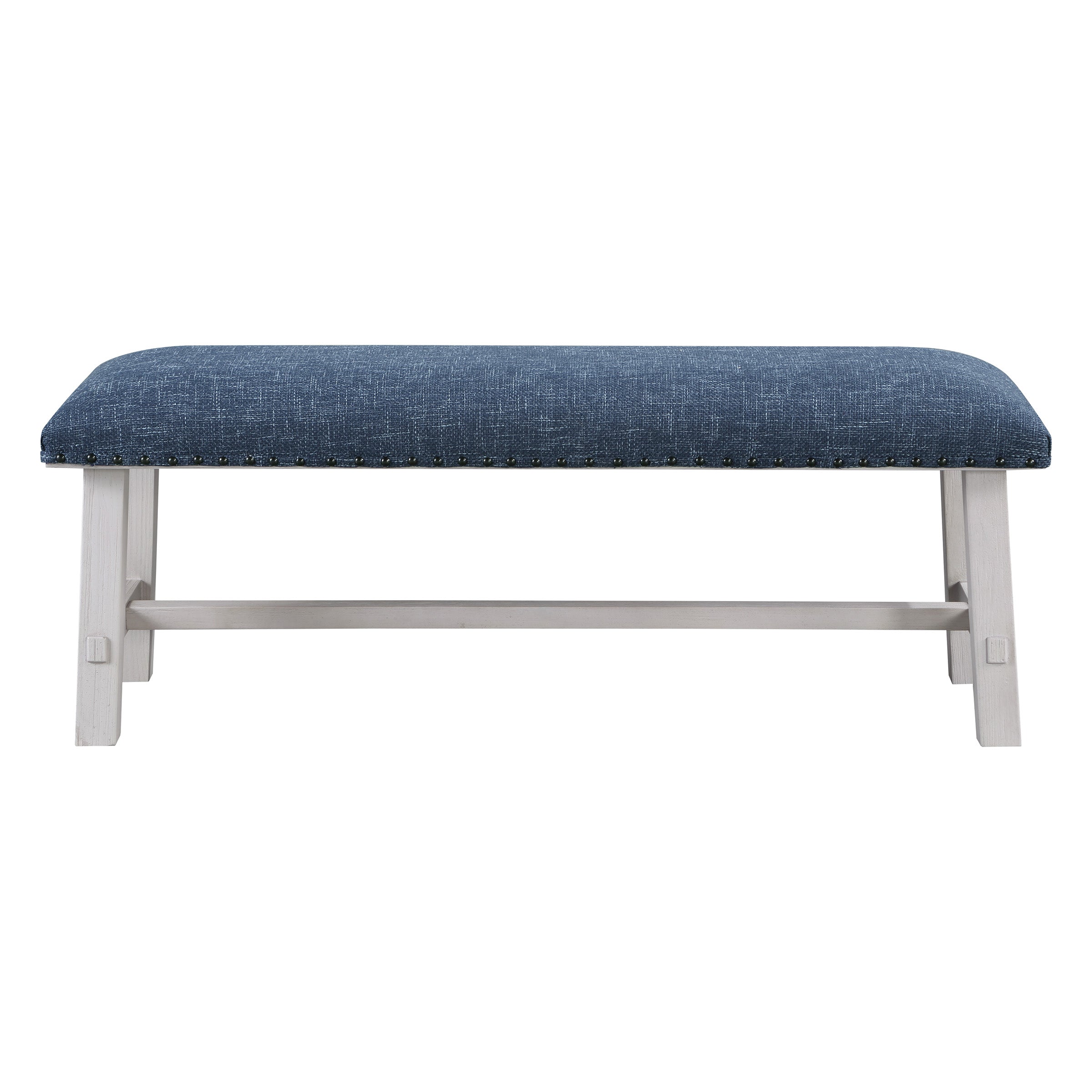 Callen Bench - Navy, White Wash base