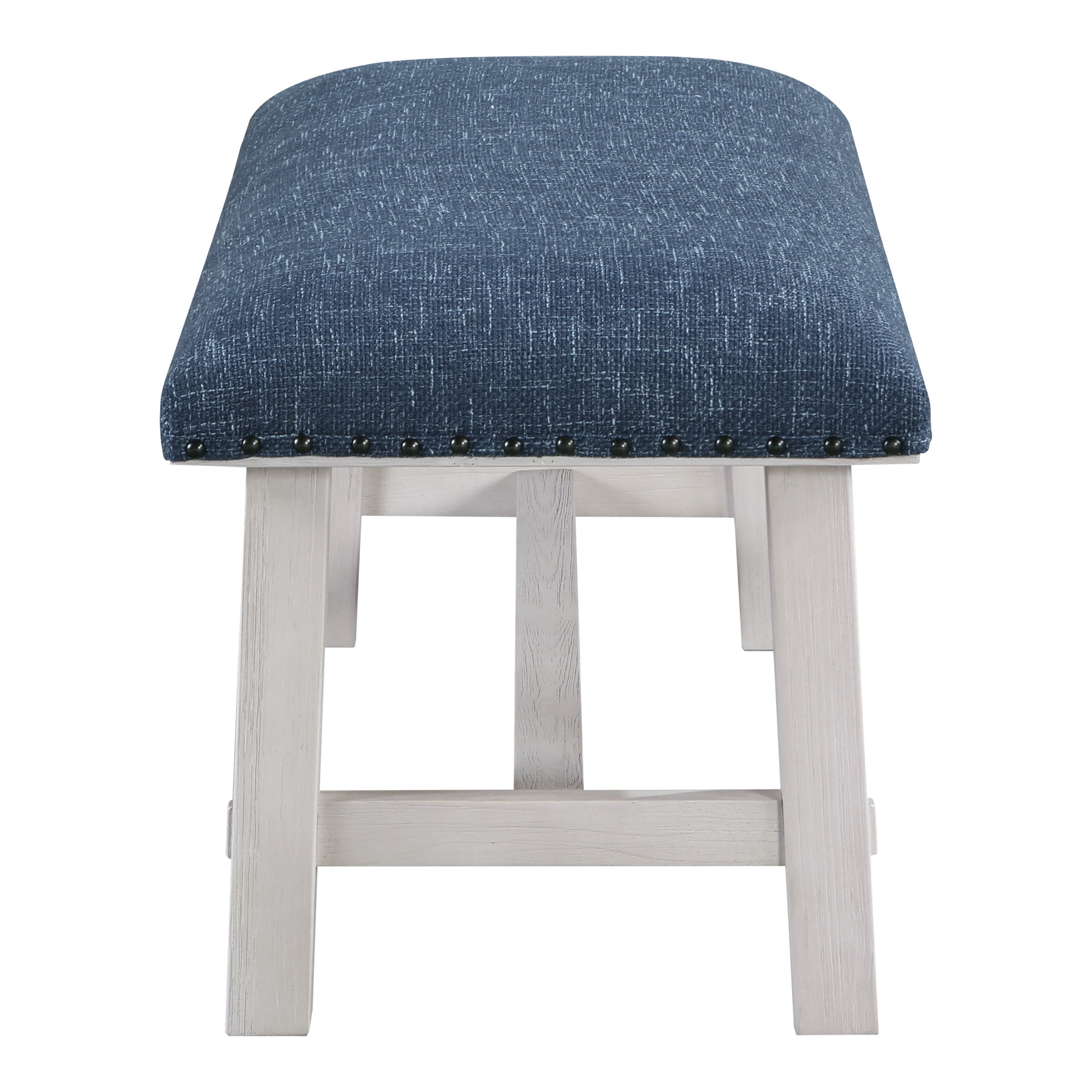Callen Bench - Navy, White Wash base