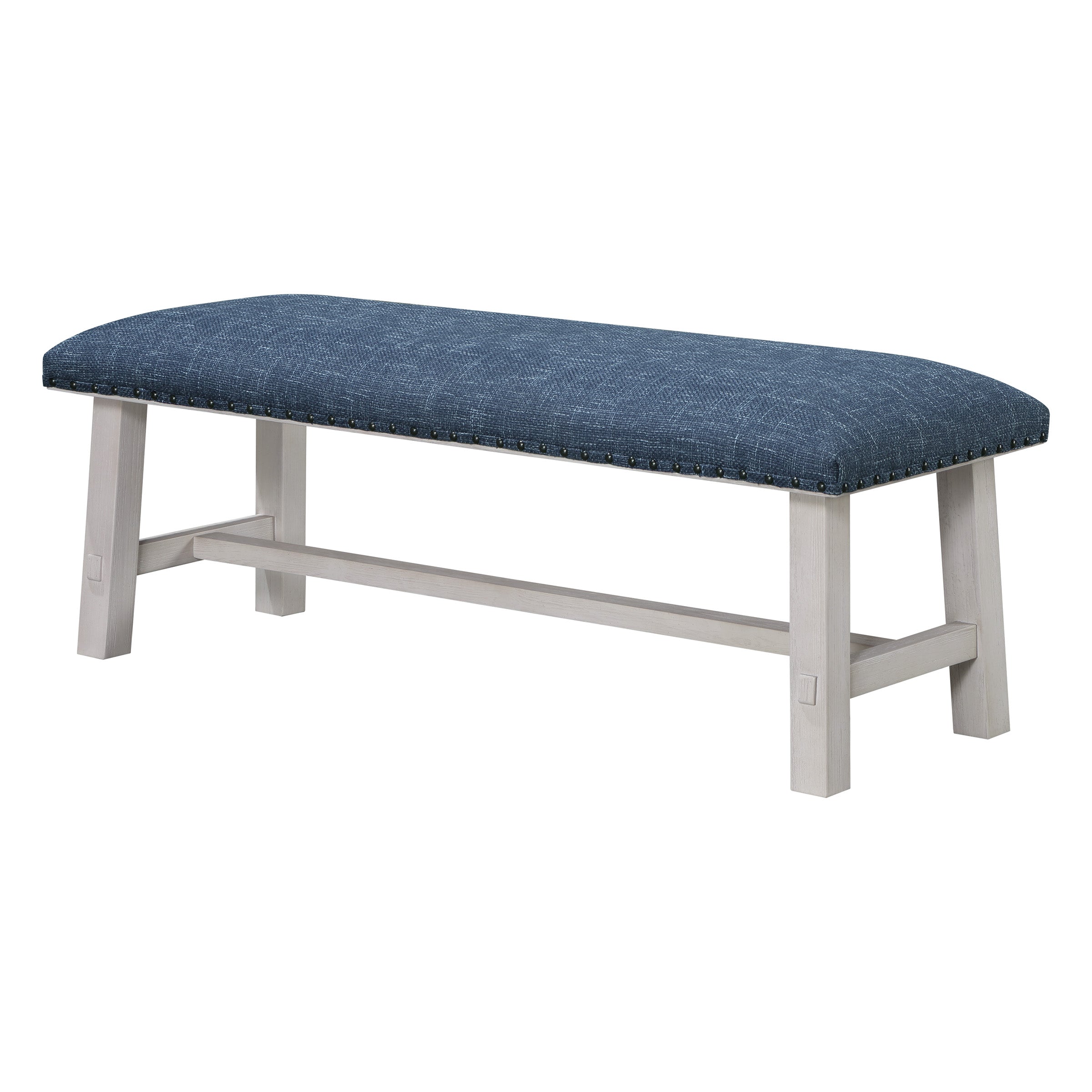 Callen Bench - Navy, White Wash base