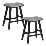 Coley 24" Saddle Stool 2-Pk - Graphite / Black Wash