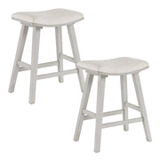 Coley 24" Saddle Stool 2-Pk - Linen / White Wash