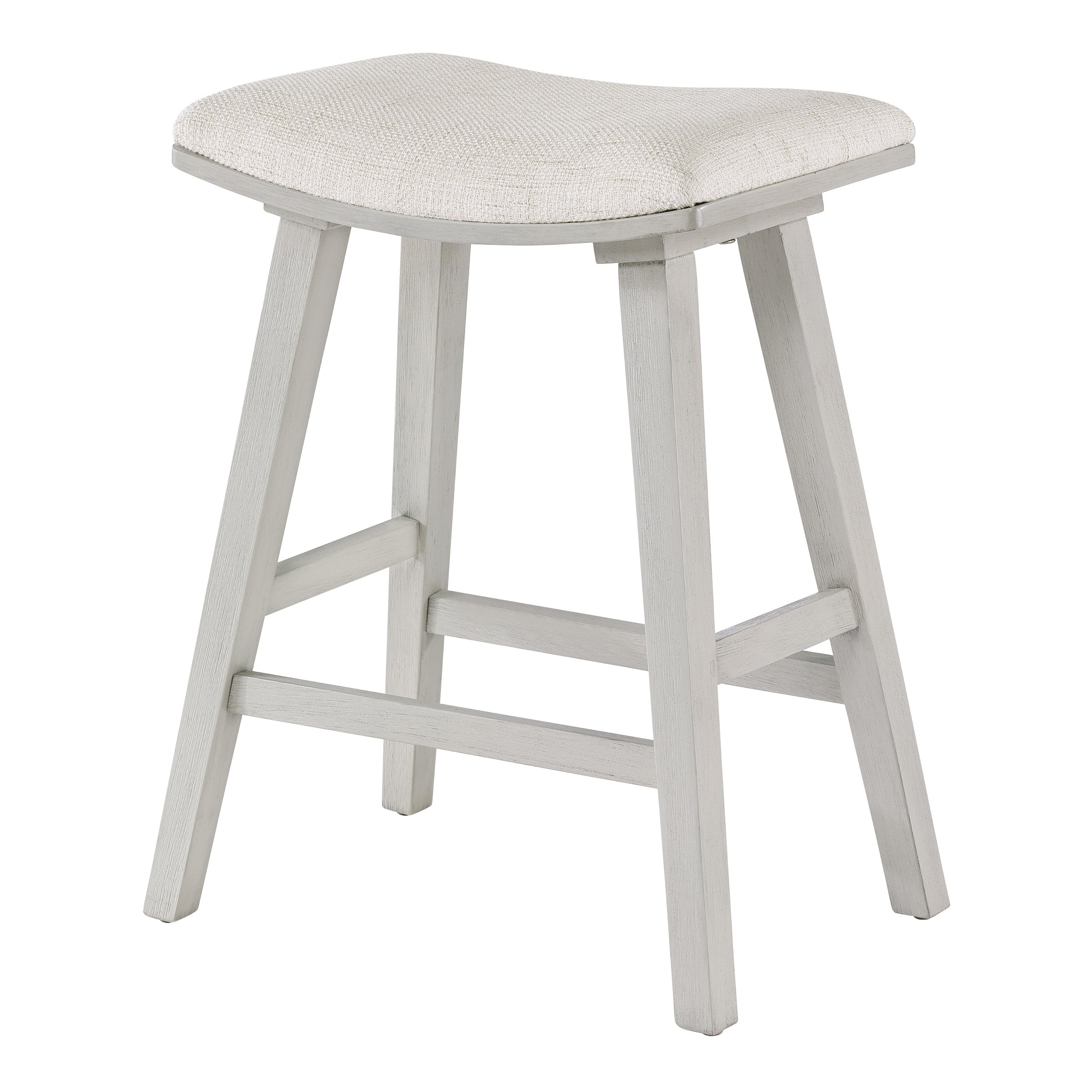 Coley 24" Saddle Stool 2-Pk - Linen / White Wash