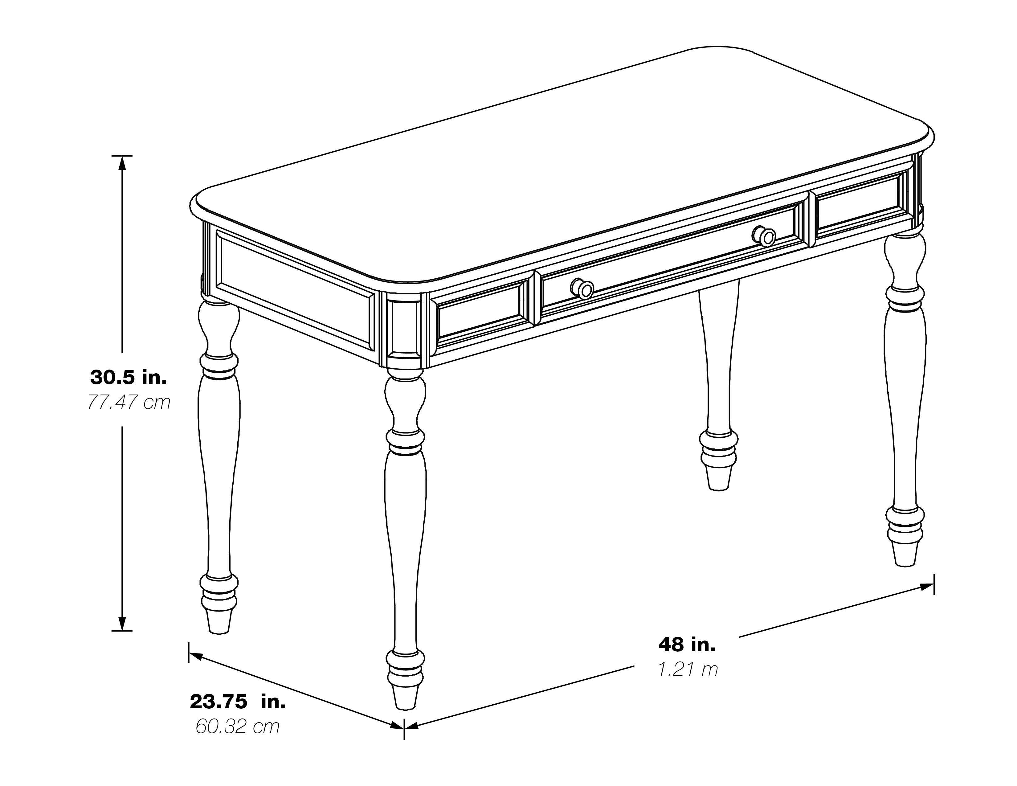 Country Meadows 48" Desk - Plantation Grey