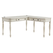Country Meadows L-Shaped Desk w/PWR - Antique White