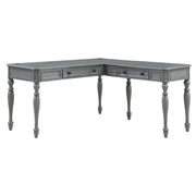 Country Meadows L-Shaped Desk w/PWR - Plantation Grey