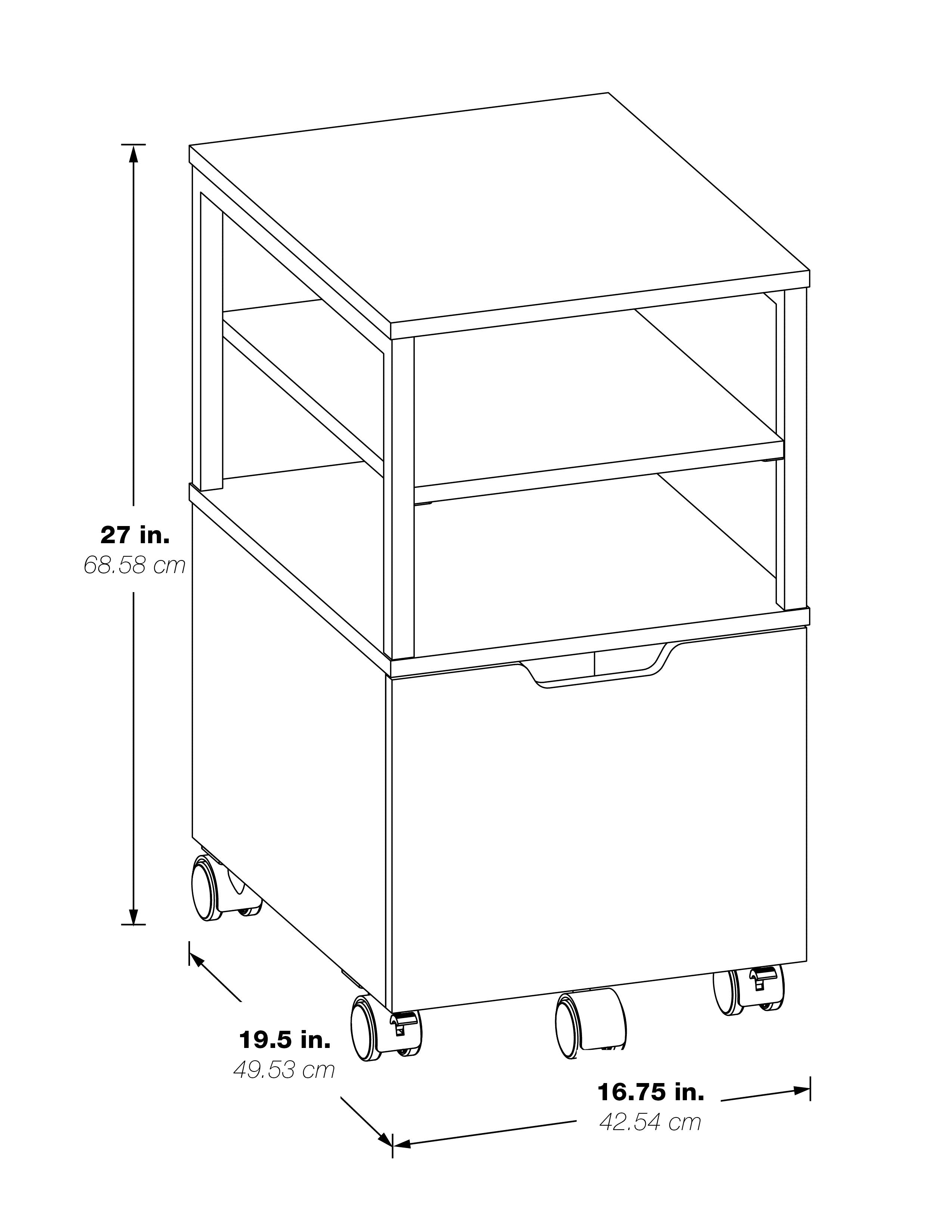 Contempo Mobile Cart  - White Oak